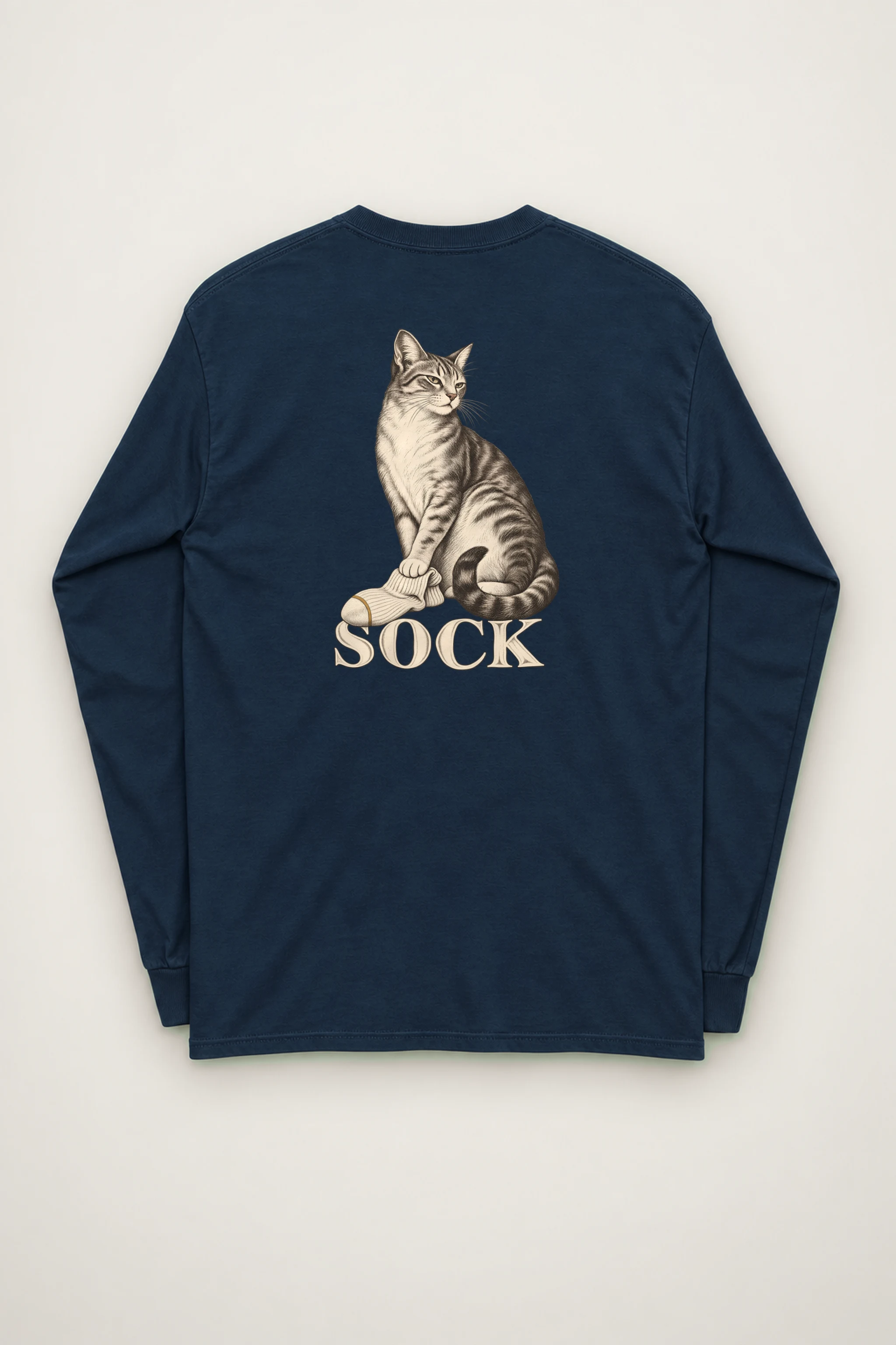 "Tabby With Sock" Unisex Longsleeve T-shirt