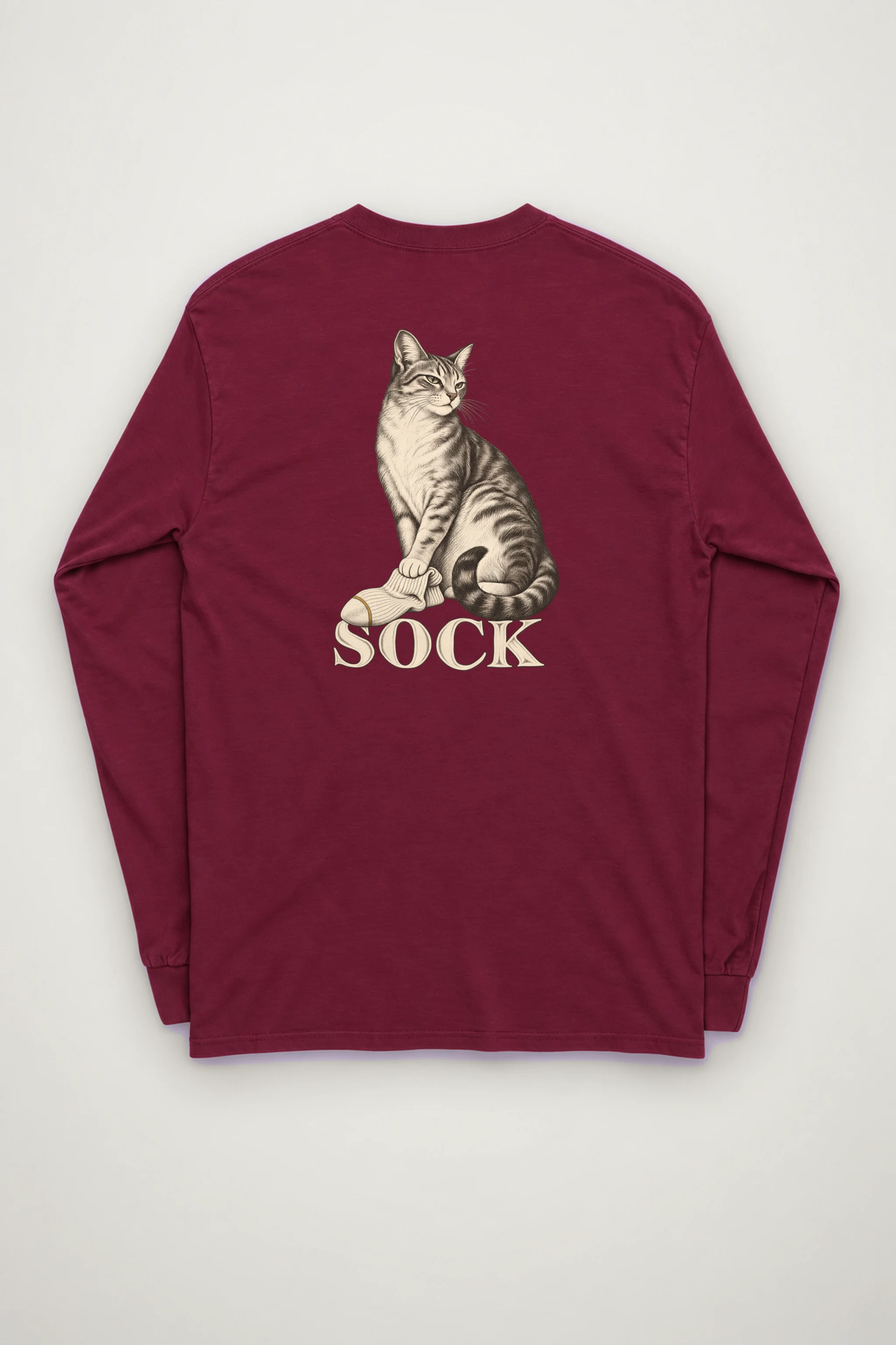 "Tabby With Sock" Unisex Longsleeve T-shirt