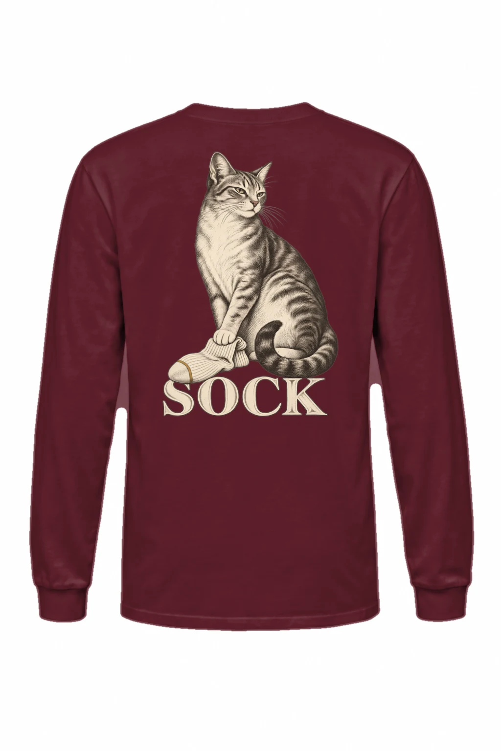 "Tabby With Sock" Unisex Longsleeve T-shirt