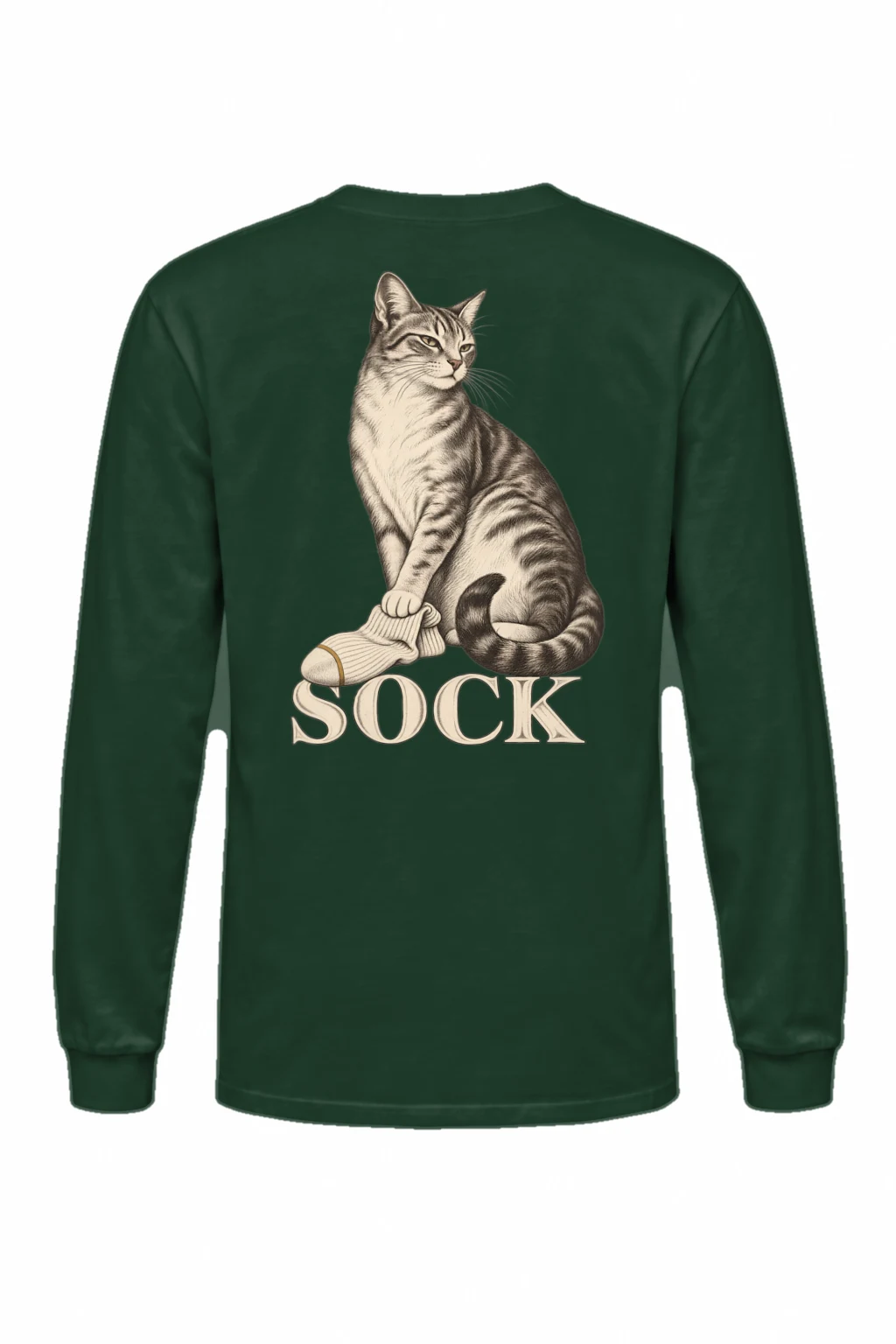 "Tabby With Sock" Unisex Longsleeve T-shirt