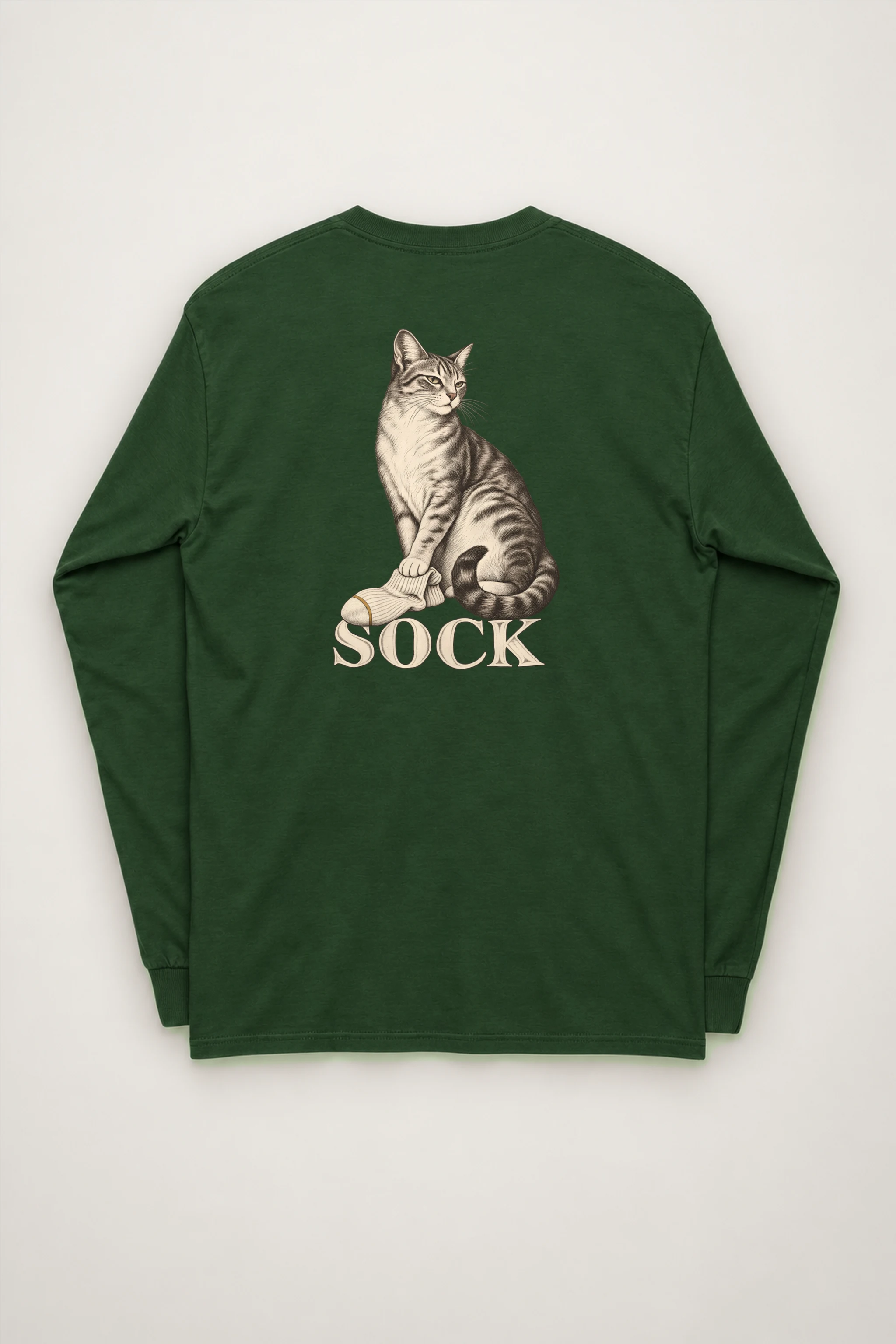 "Tabby With Sock" Unisex Longsleeve T-shirt