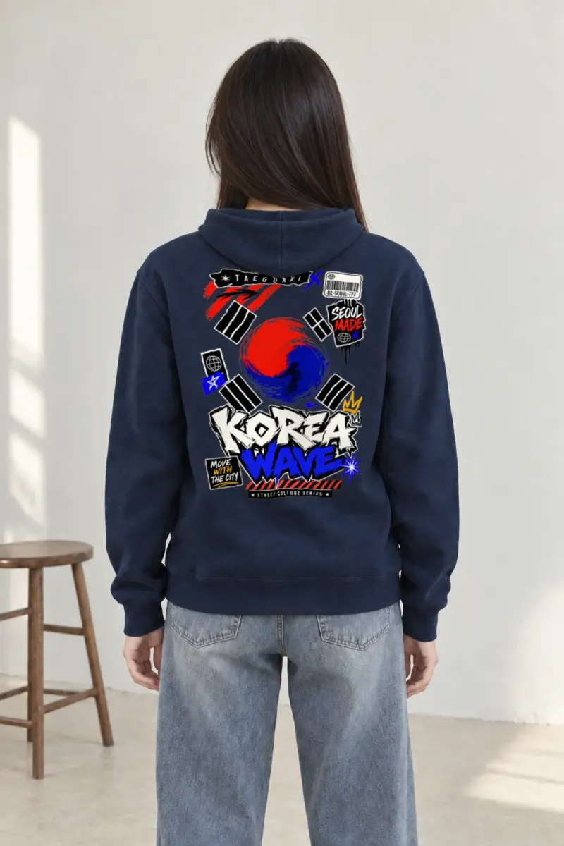 "Taegeukgi Street Wave" Heavy Blend Unisex Pullover Hoodie