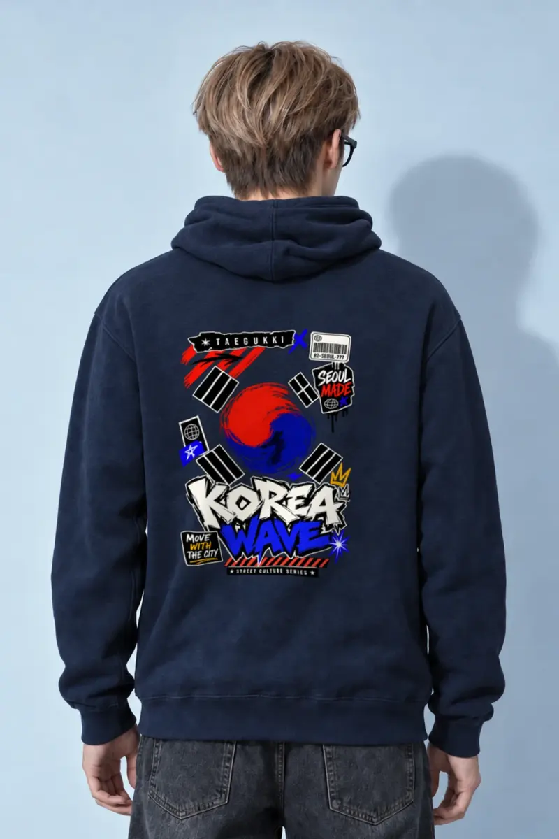 "Taegeukgi Street Wave" Heavy Blend Unisex Pullover Hoodie