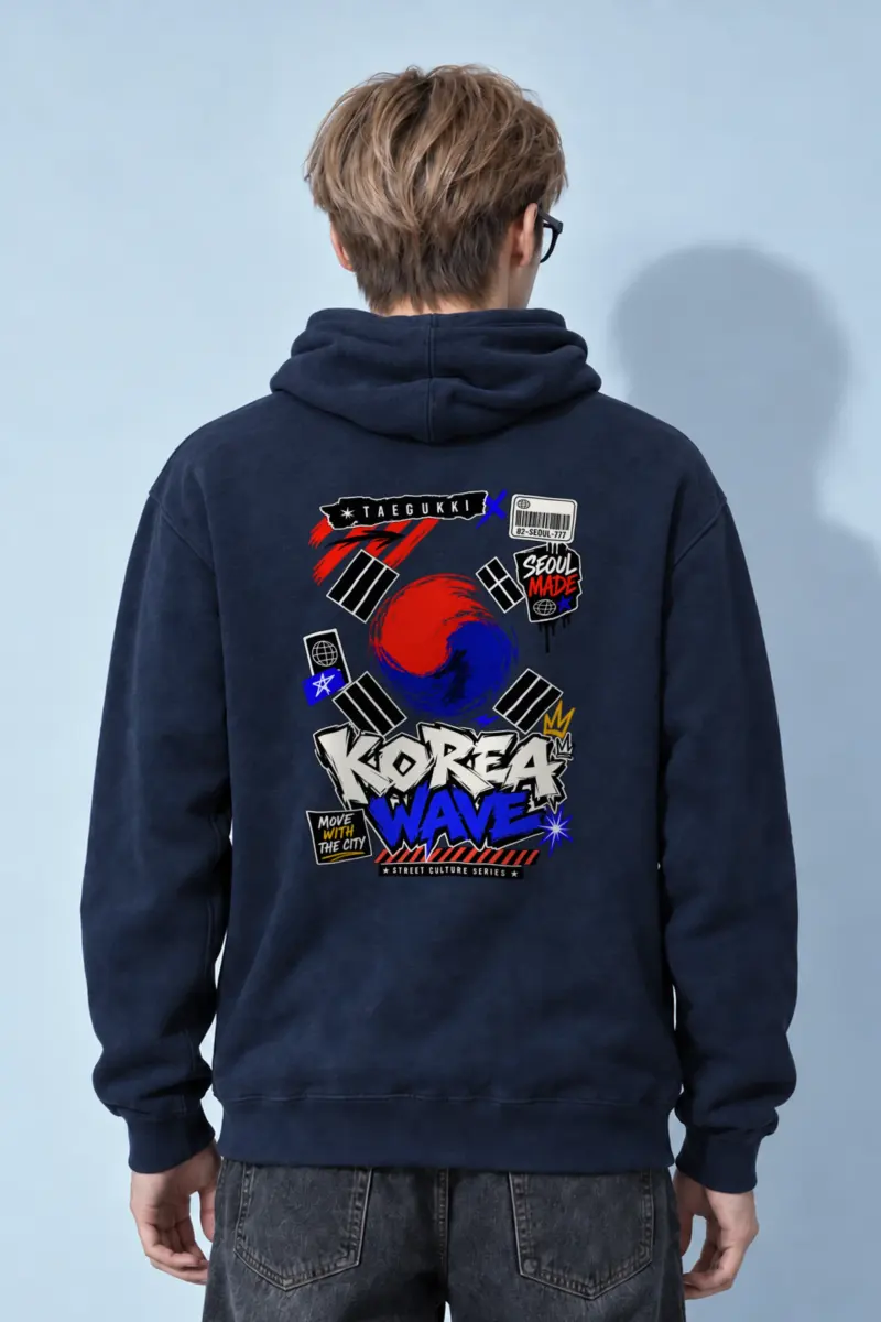 "Taegeukgi Street Wave" Heavy Blend Unisex Pullover Hoodie