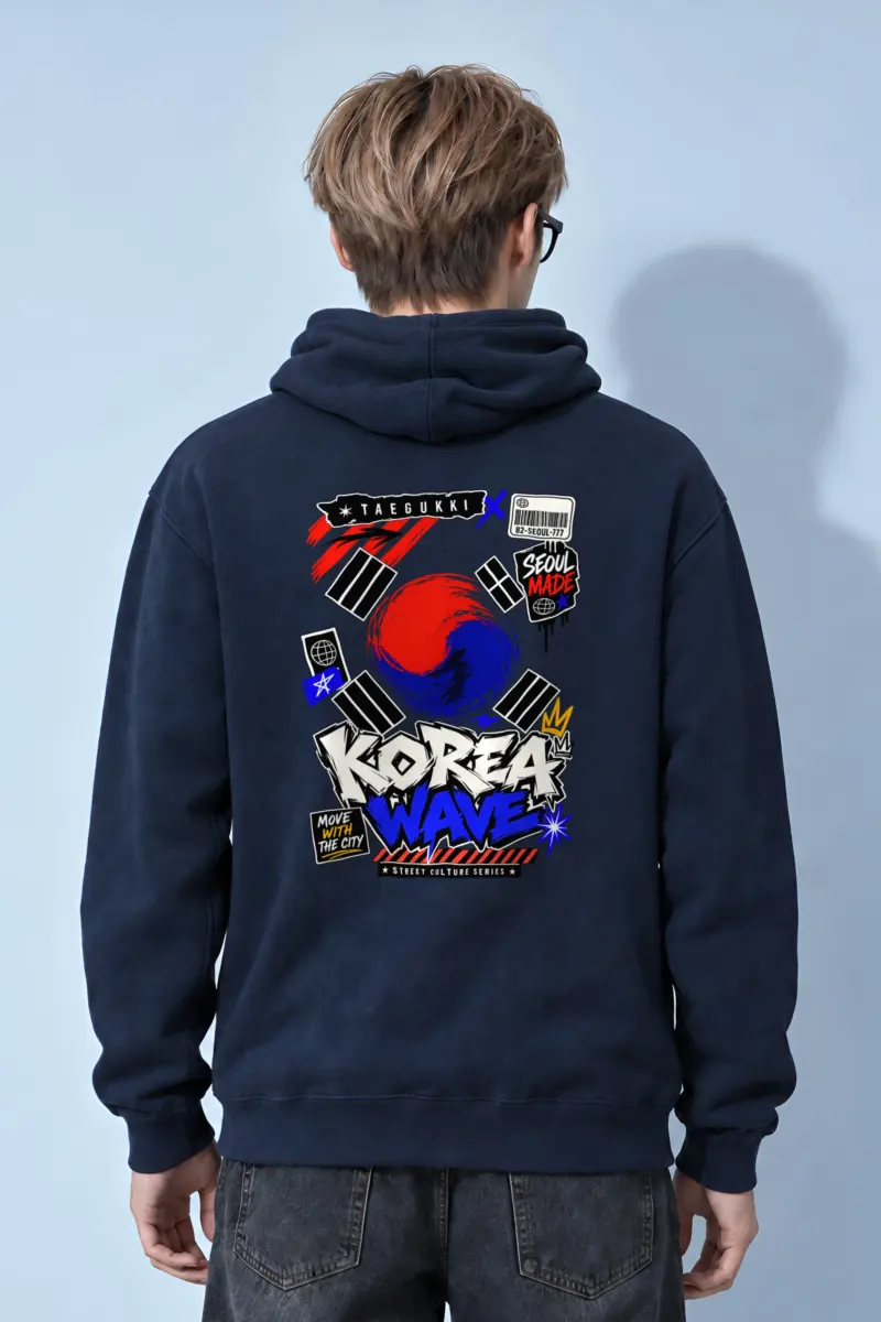 "Taegeukgi Street Wave" Heavy Blend Unisex Pullover Hoodie