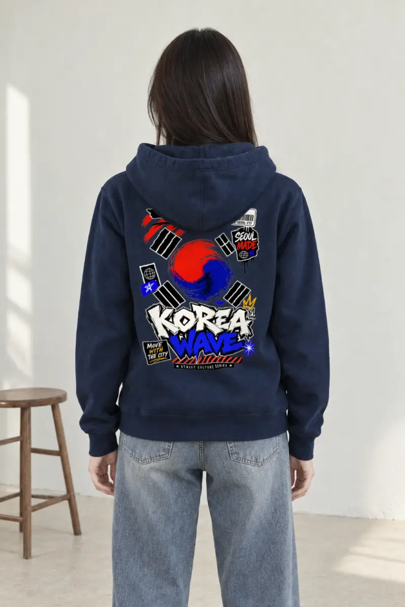 "Taegeukgi Street Wave" Heavy Blend Unisex Pullover Hoodie