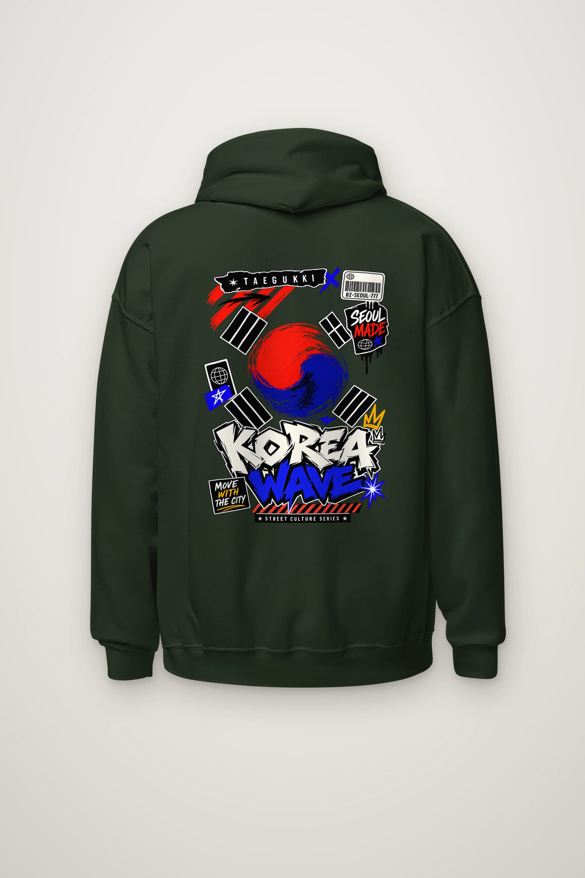 "Taegeukgi Street Wave" Heavy Blend Unisex Pullover Hoodie