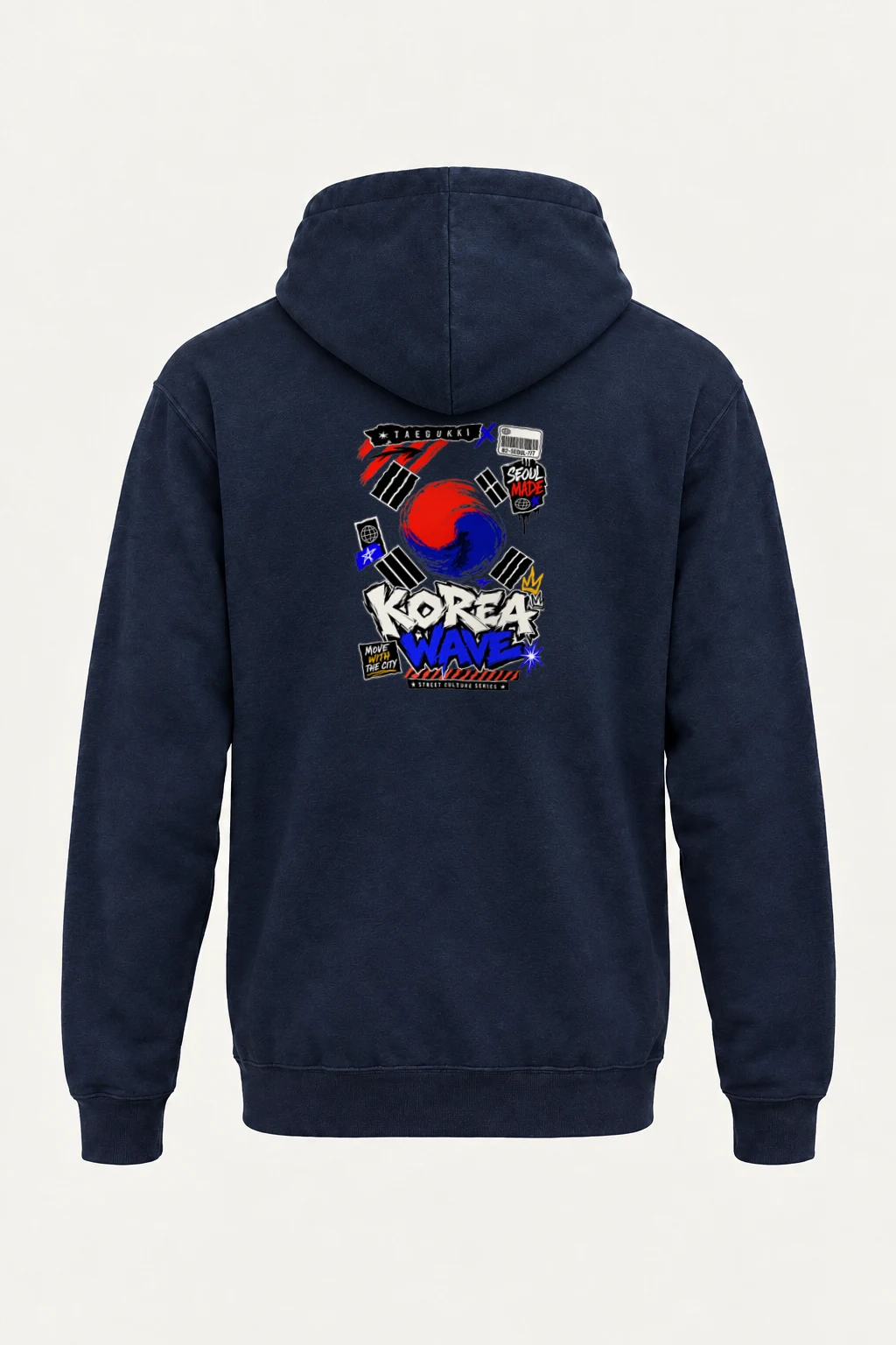 "Taegeukgi Street Wave" Heavy Blend Unisex Pullover Hoodie | Gildan 18500