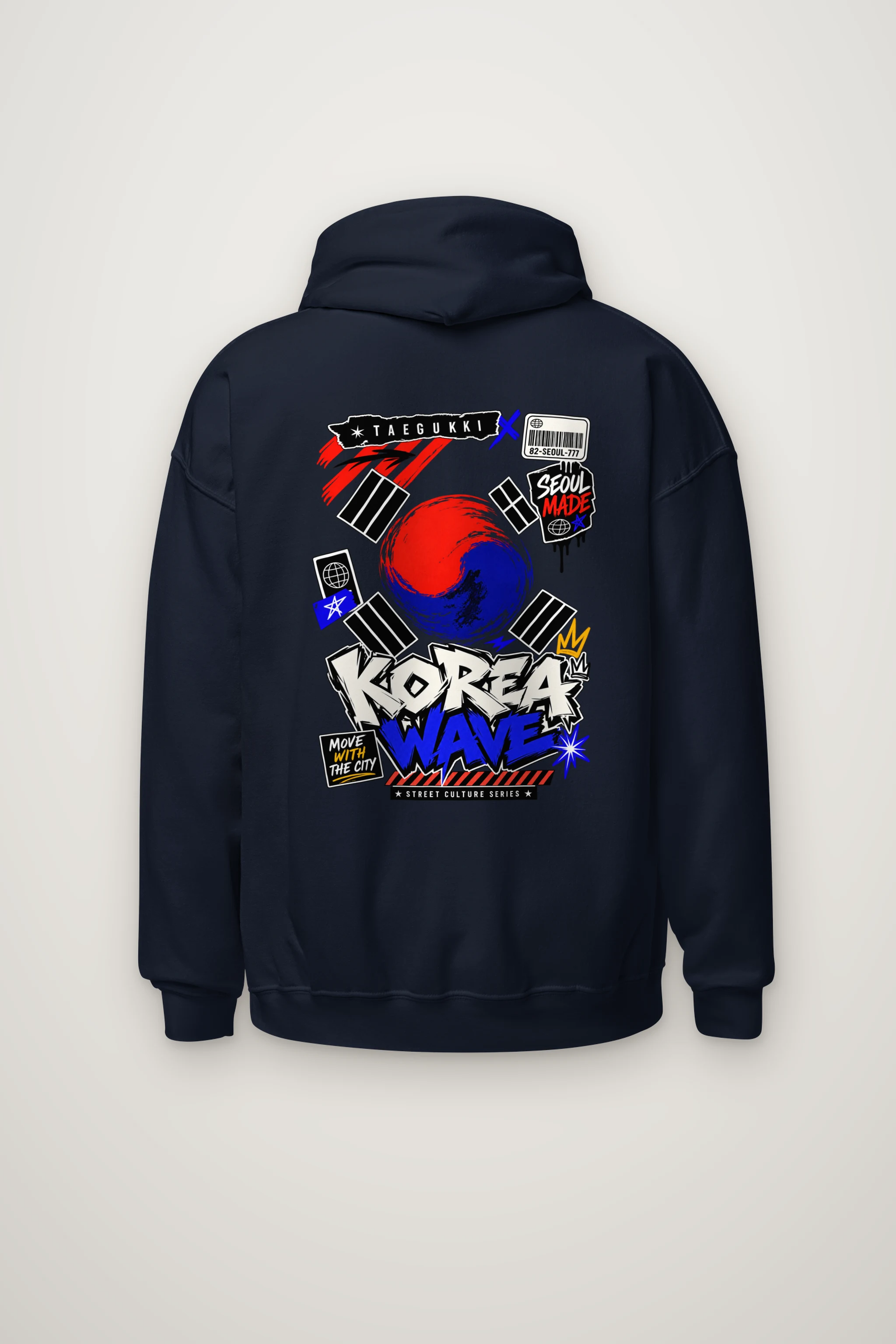 "Taegeukgi Street Wave" Heavy Blend Unisex Pullover Hoodie