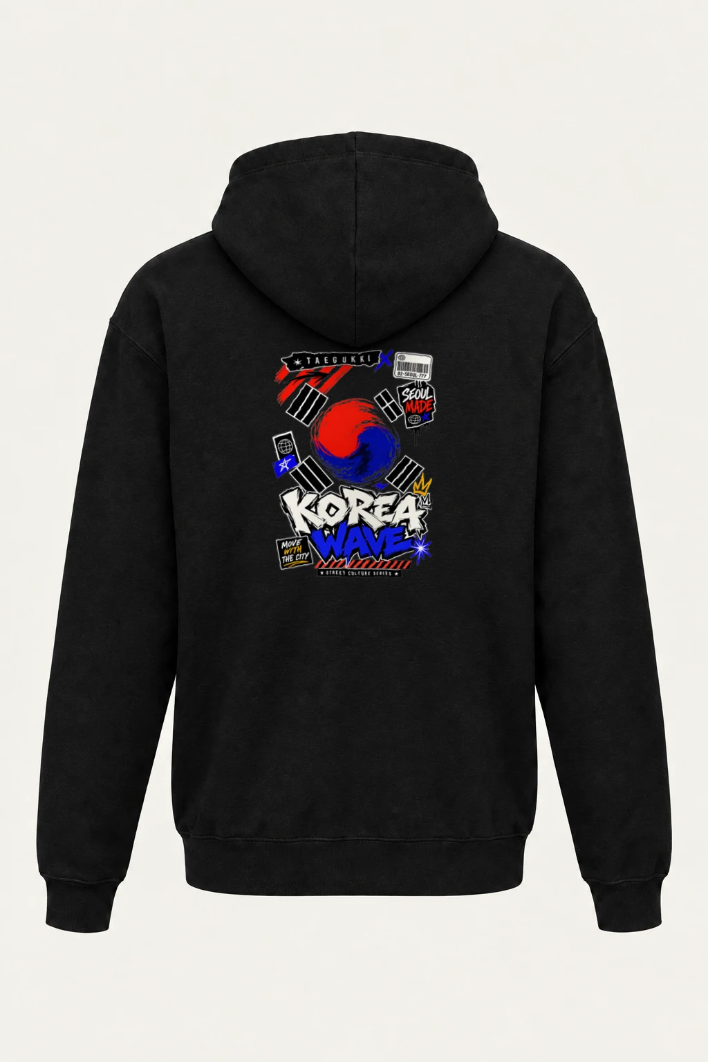 "Taegeukgi Street Wave" Heavy Blend Unisex Pullover Hoodie | Gildan 18500