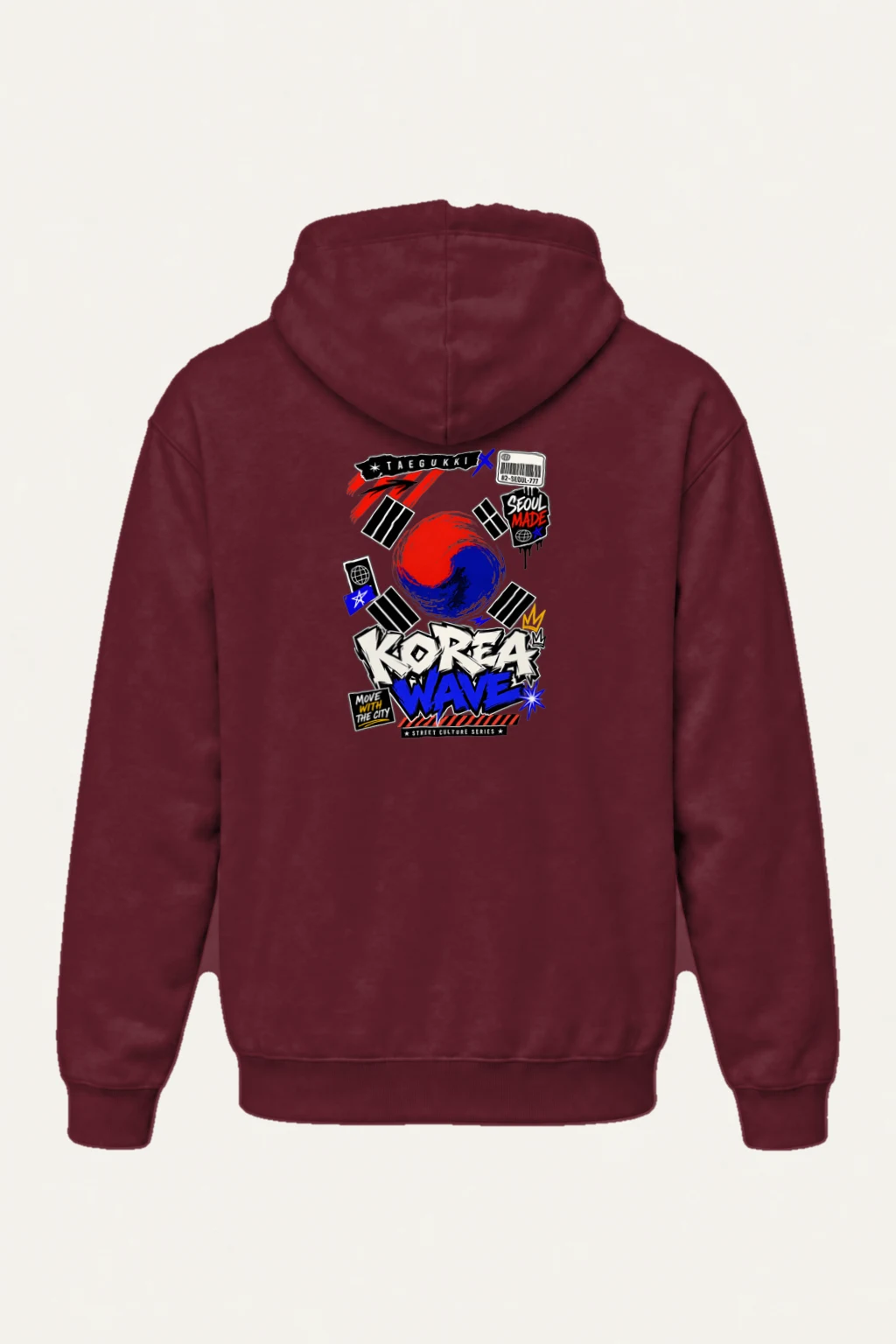 "Taegeukgi Street Wave" Heavy Blend Unisex Pullover Hoodie | Gildan 18500