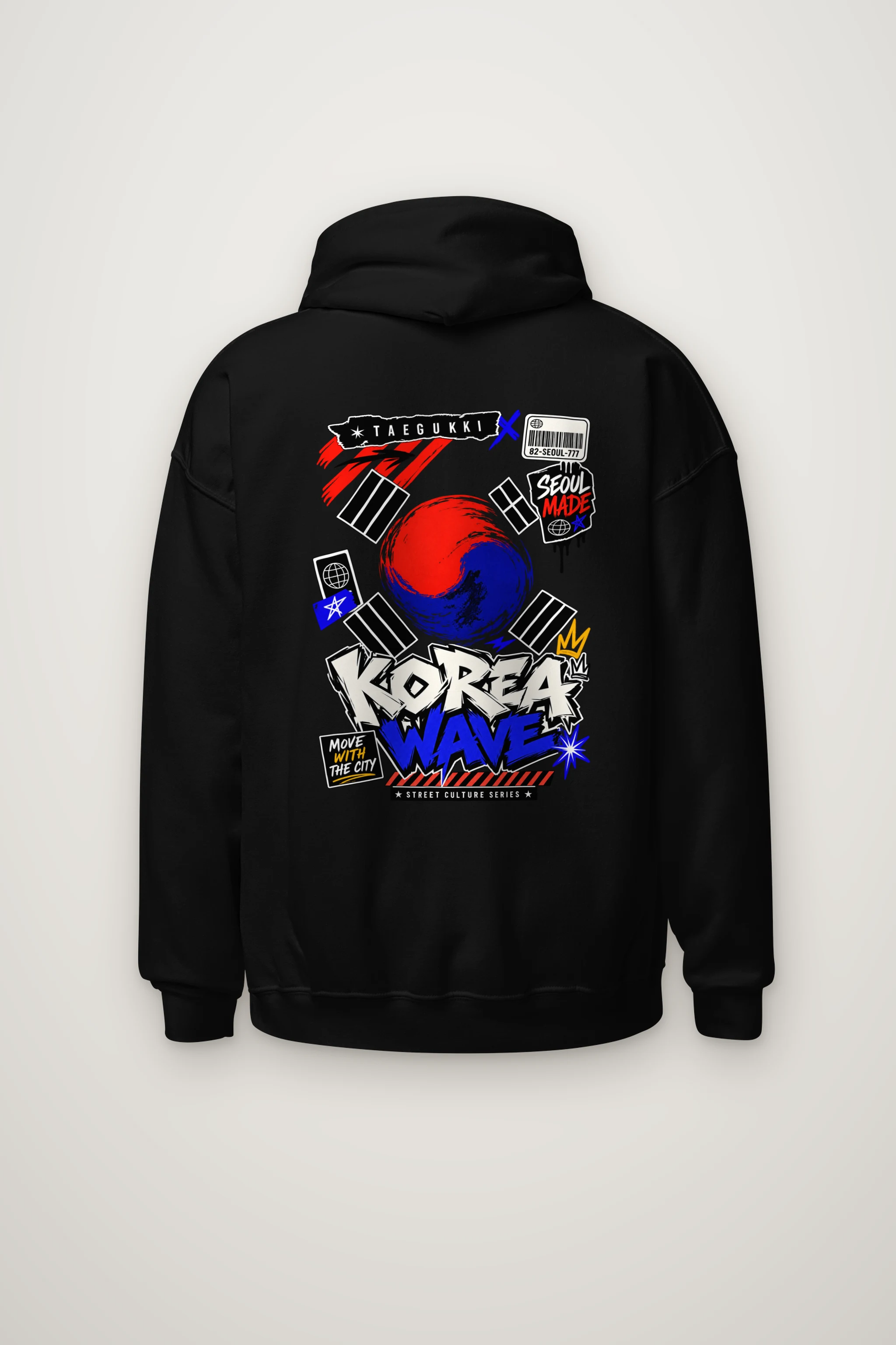 "Taegeukgi Street Wave" Heavy Blend Unisex Pullover Hoodie