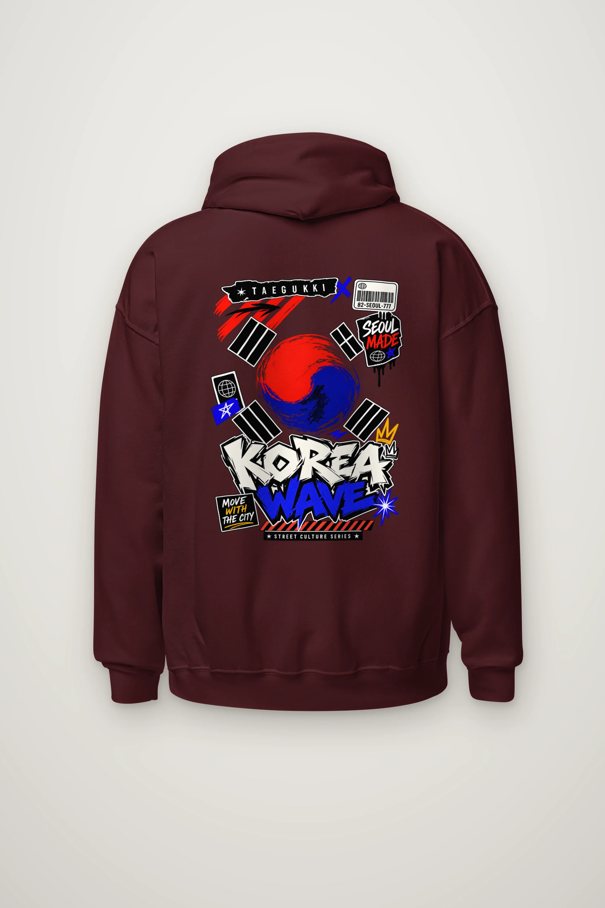 "Taegeukgi Street Wave" Heavy Blend Unisex Pullover Hoodie