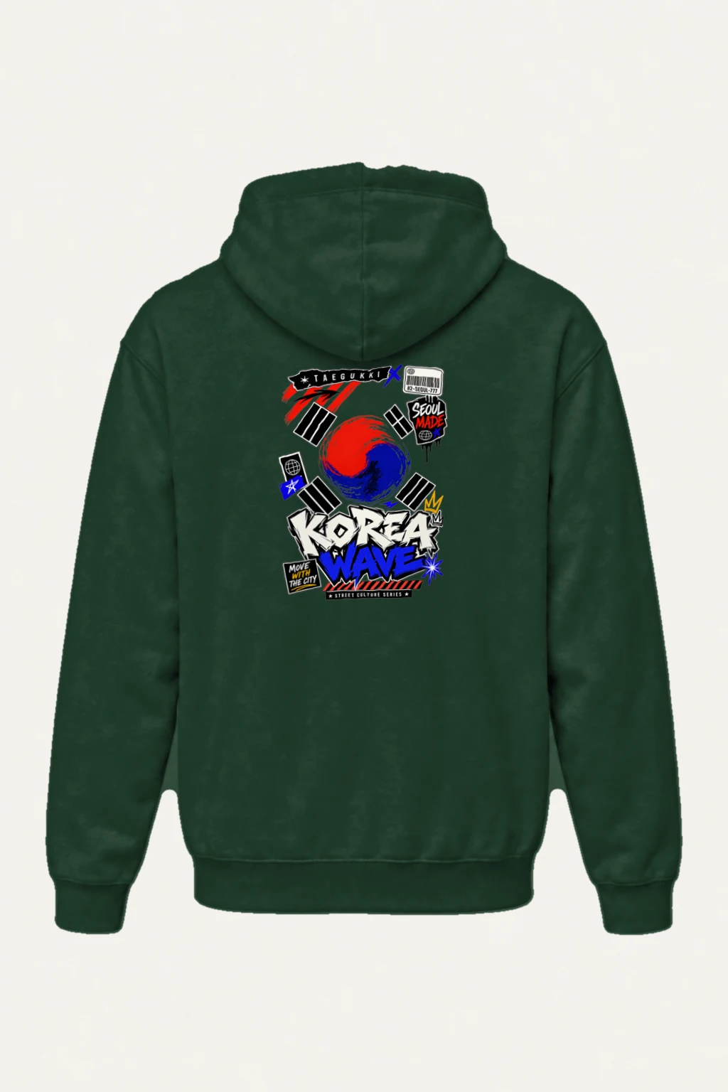 "Taegeukgi Street Wave" Heavy Blend Unisex Pullover Hoodie | Gildan 18500