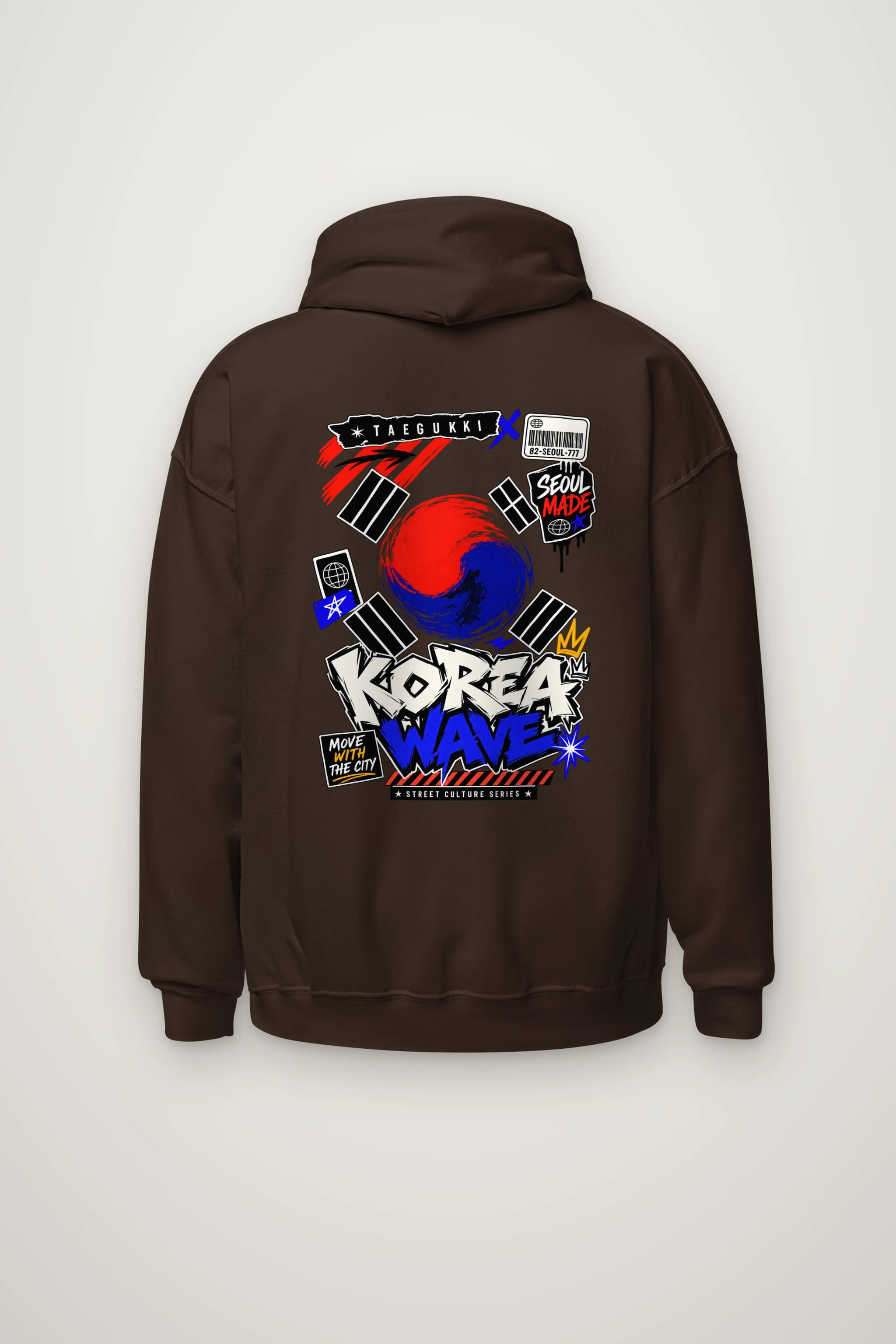 "Taegeukgi Street Wave" Heavy Blend Unisex Pullover Hoodie