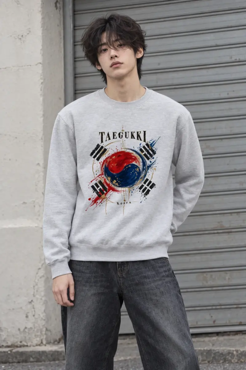 "Taegeukki Korea" Heavy Blend Unisex Crewneck Sweatshirt | Gildan 18000