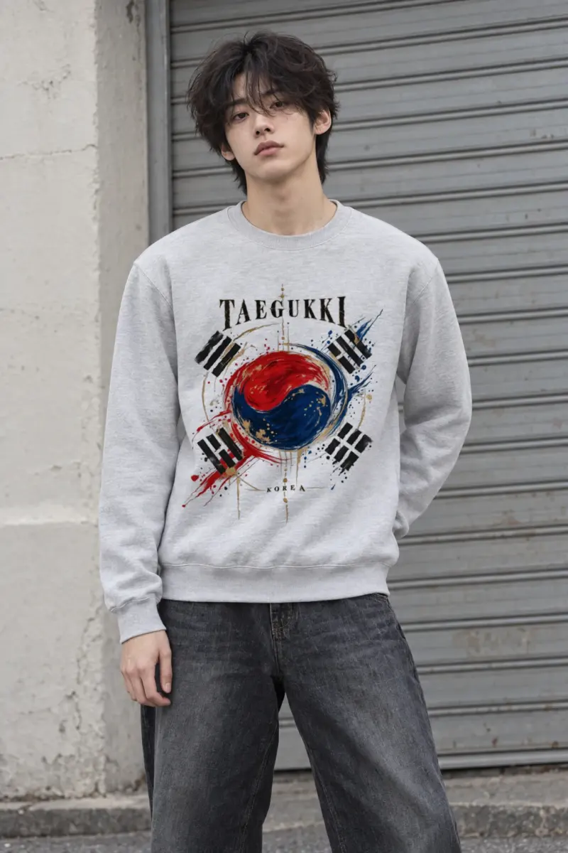"Taegeukki Korea" Heavy Blend Unisex Crewneck Sweatshirt