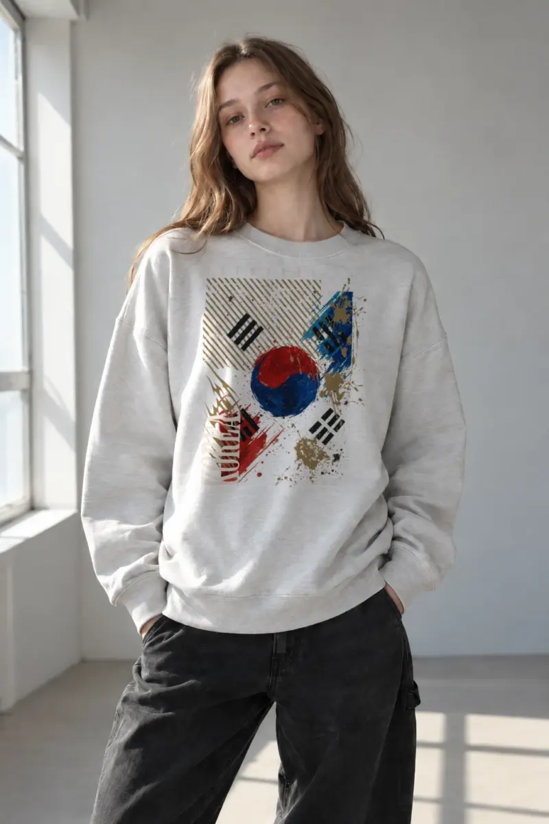 “Taegeukki Korea” Heavy Blend Unisex Crewneck Sweatshirt | Gildan 18000