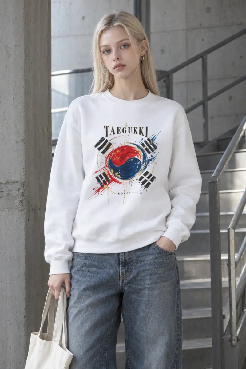 "Taegeukki Korea" Heavy Blend Unisex Crewneck Sweatshirt