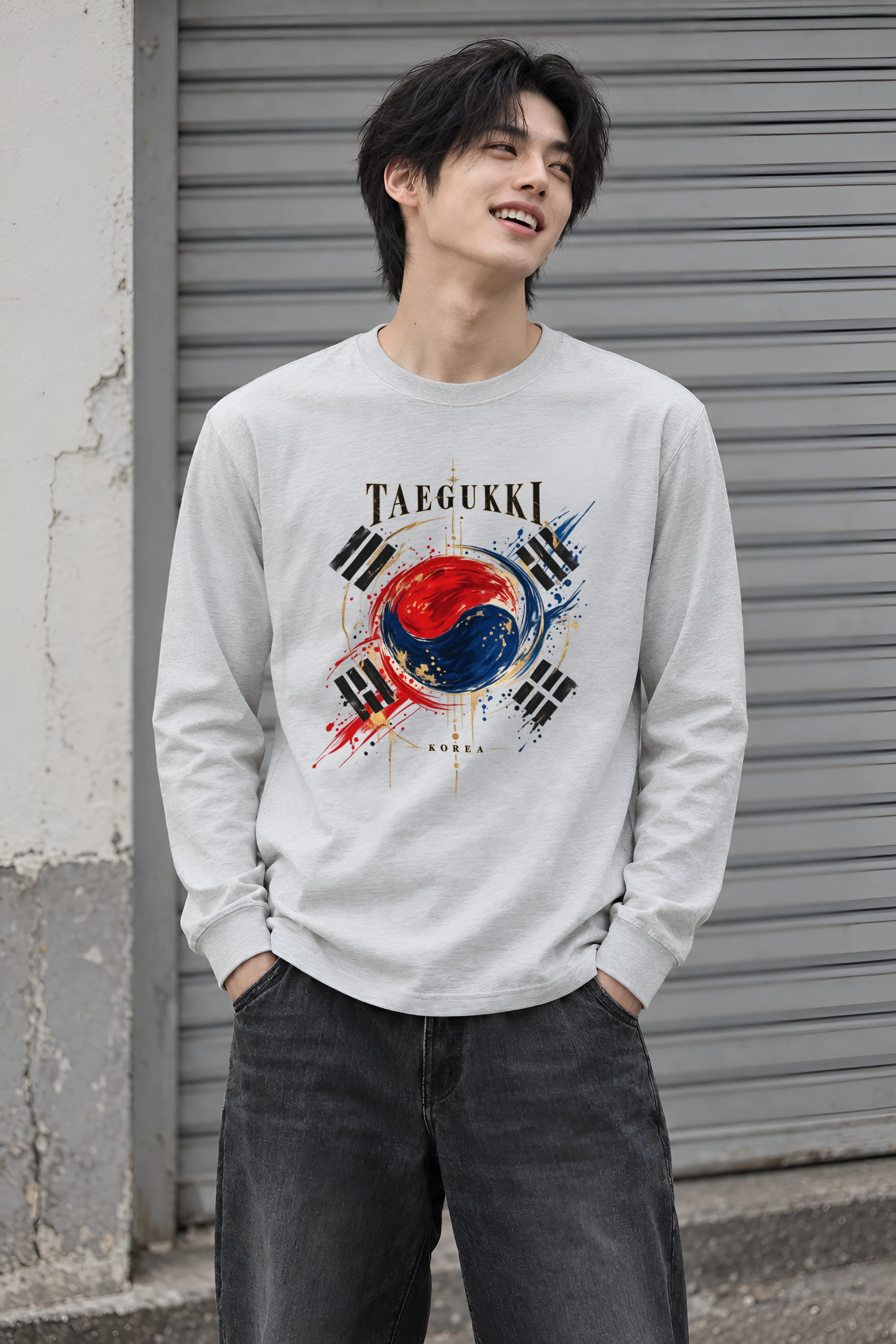 "Taegeukki Korea" Unisex Longsleeve T-shirt