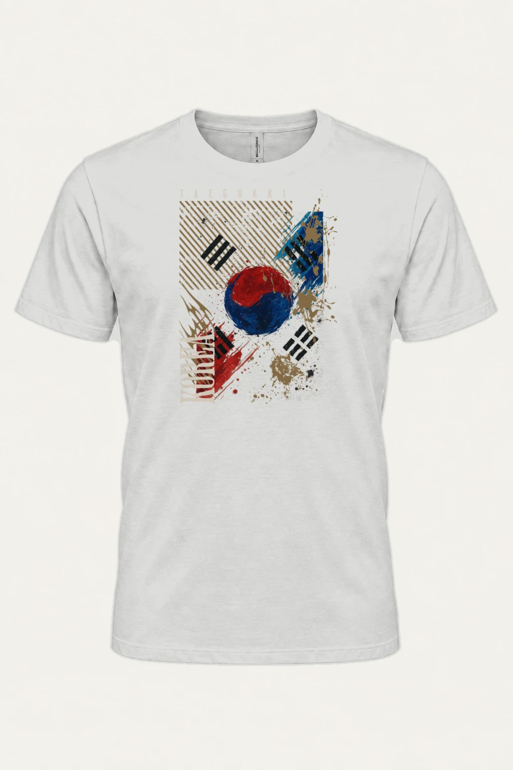 "Taegukki Korea" Heavyweight Unisex Crewneck T-shirt | Gildan 5000