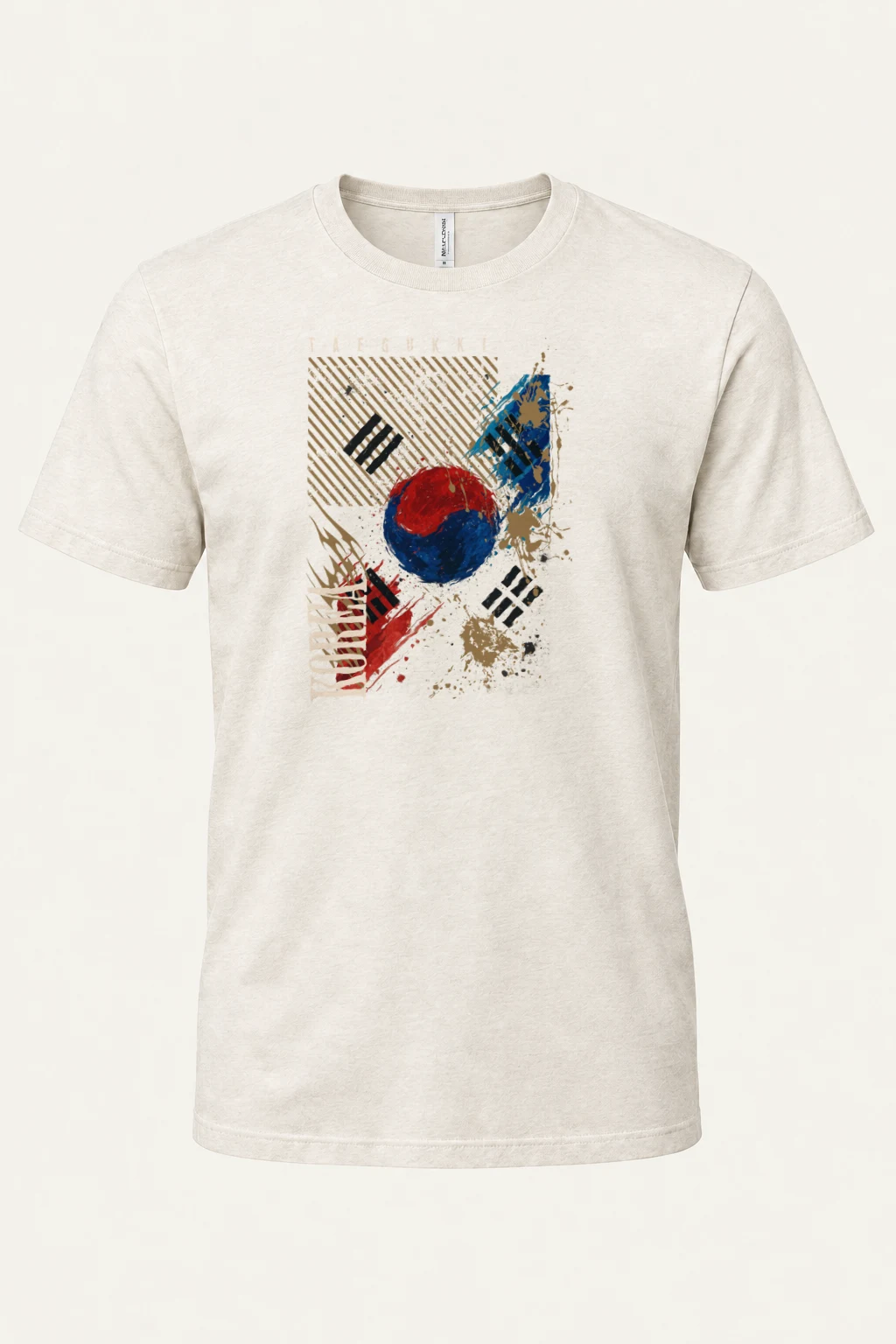 "Taegukki Korea" Heavyweight Unisex Crewneck T-shirt | Gildan 5000
