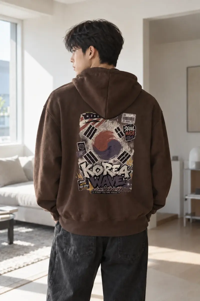 "Taegukki Seoul Wave" Heavy Blend Unisex Pullover Hoodie | Gildan 18500