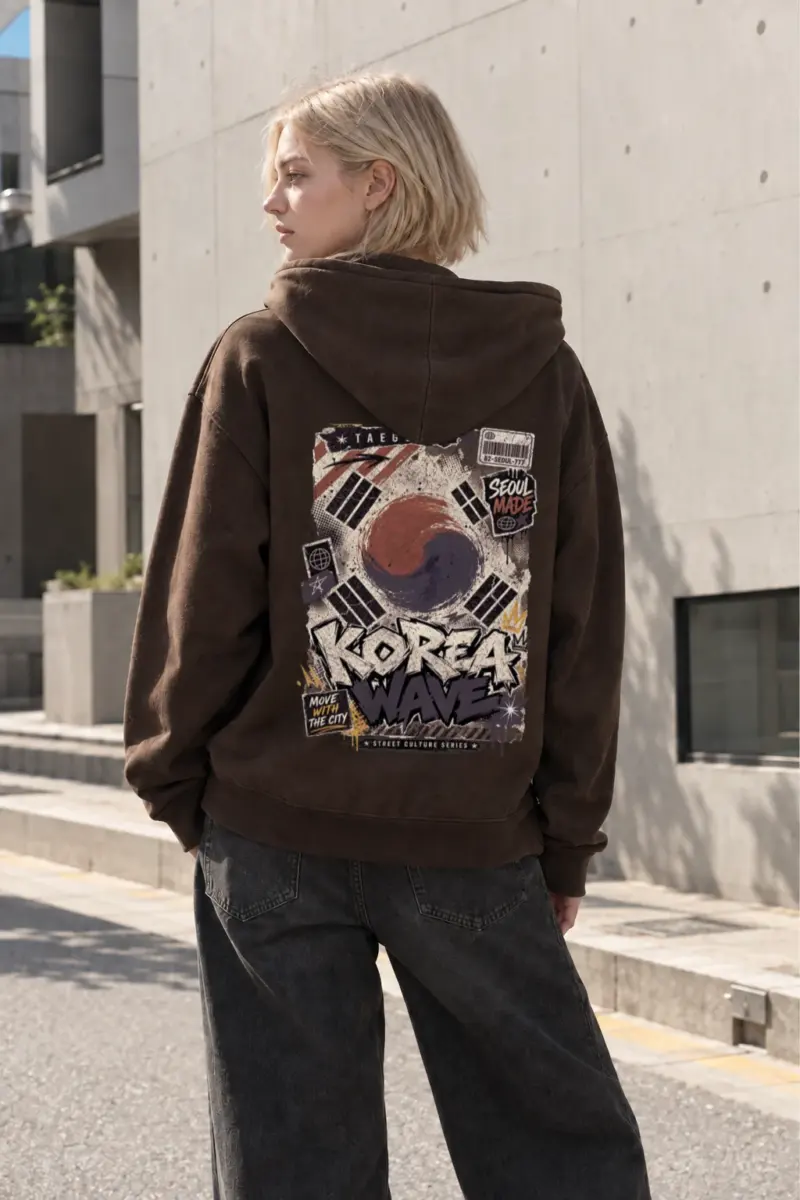"Taegukki Seoul Wave" Heavy Blend Unisex Pullover Hoodie | Gildan 18500