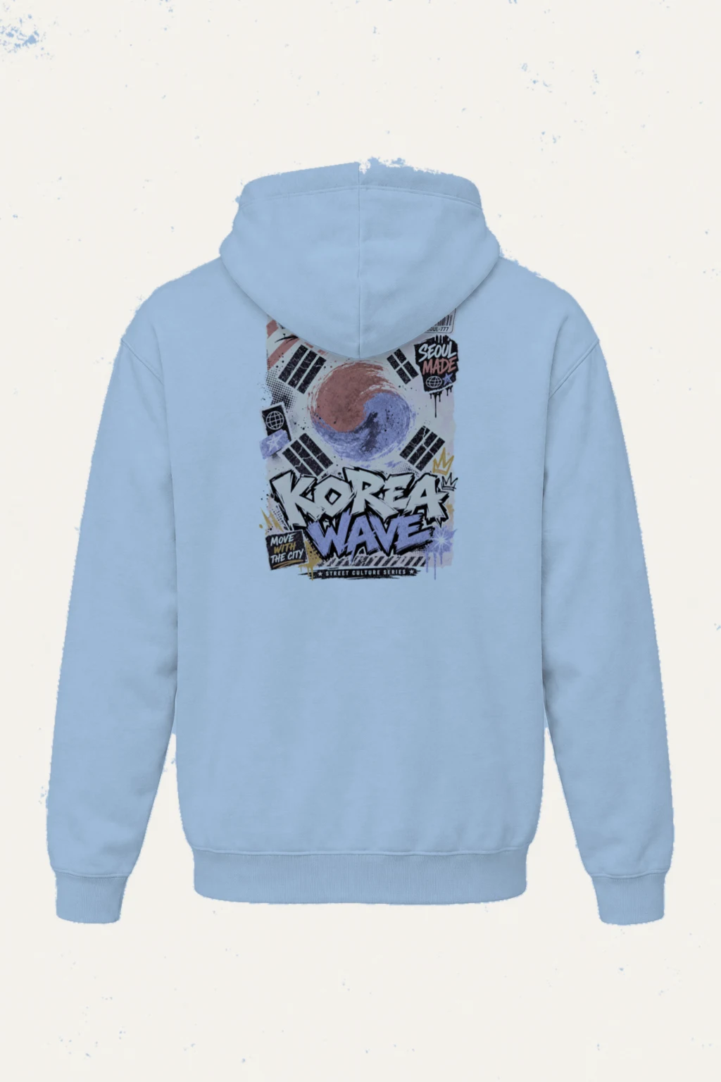 "Taegukki Seoul Wave" Heavy Blend Unisex Pullover Hoodie | Gildan 18500