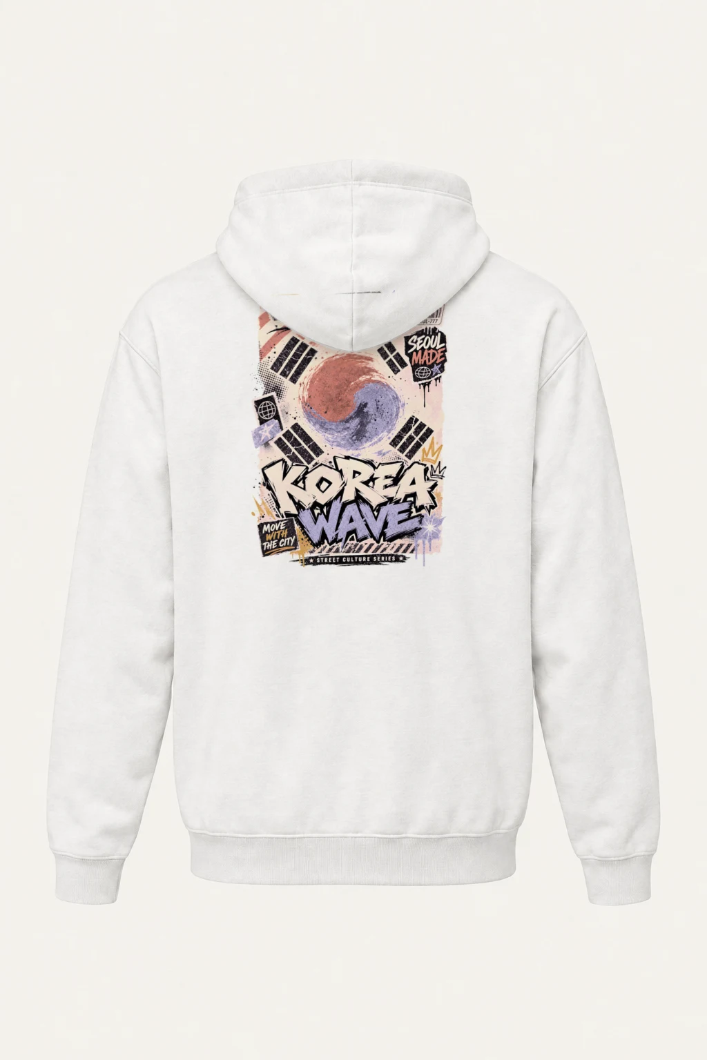 "Taegukki Seoul Wave" Heavy Blend Unisex Pullover Hoodie | Gildan 18500
