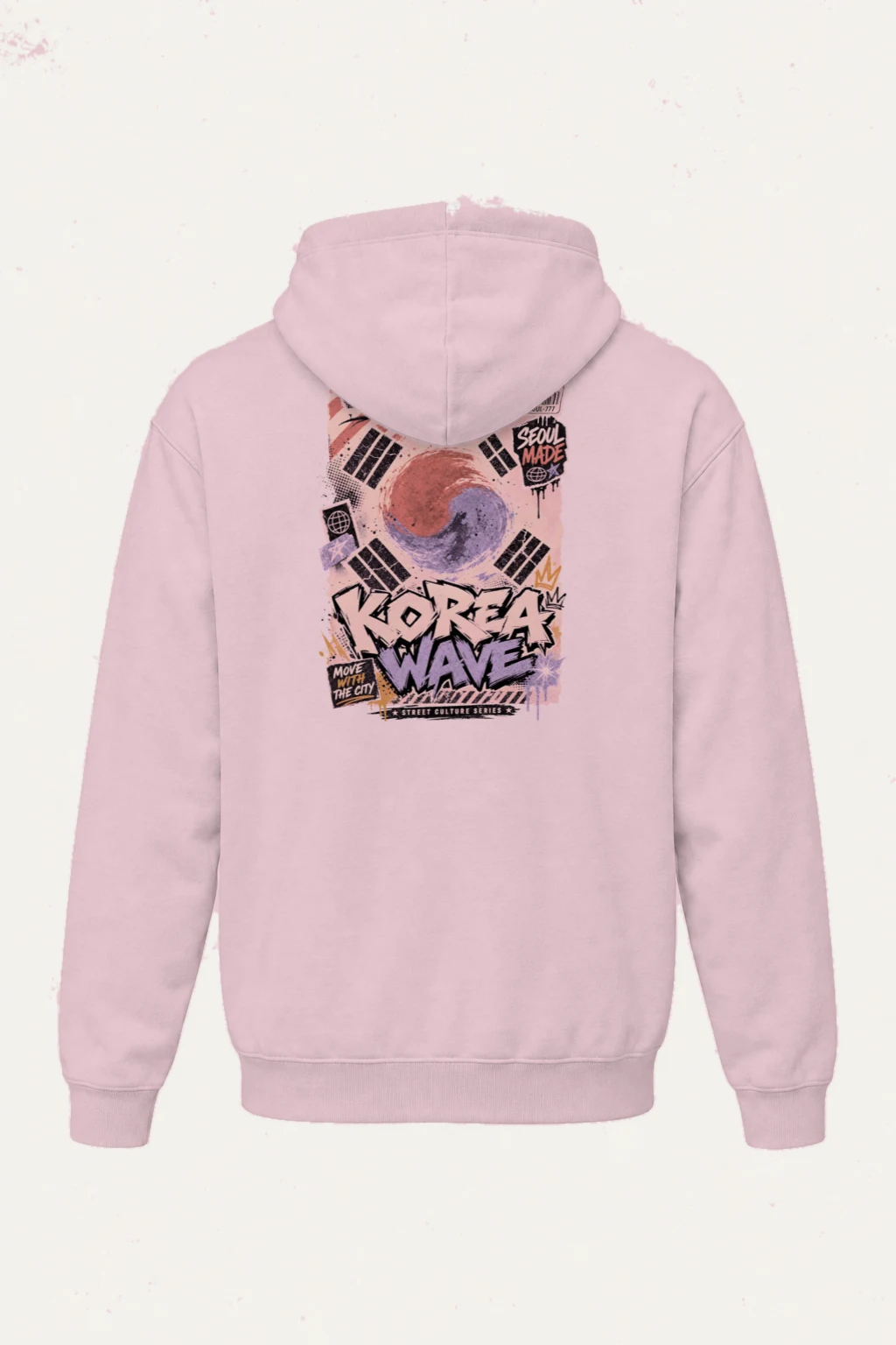 "Taegukki Seoul Wave" Heavy Blend Unisex Pullover Hoodie | Gildan 18500