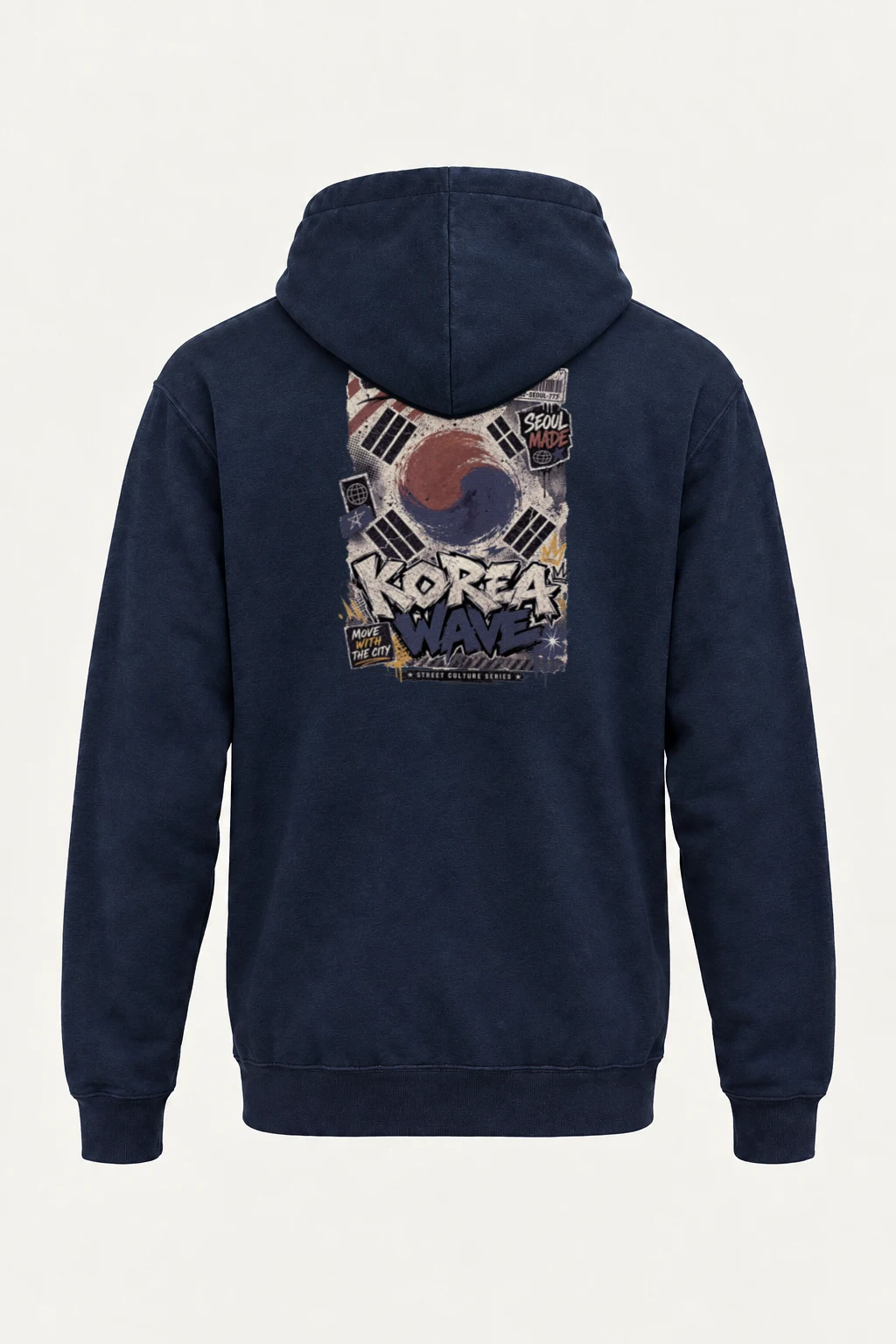 "Taegukki Seoul Wave" Heavy Blend Unisex Pullover Hoodie | Gildan 18500