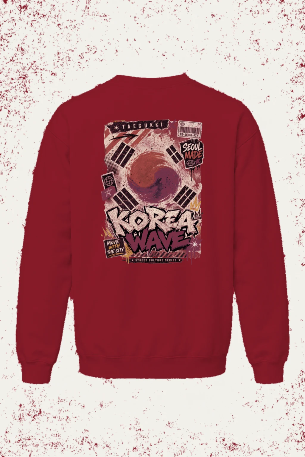 "Taegukki Street Culture" Heavy Blend Unisex Crewneck Sweatshirt | Gildan 18000