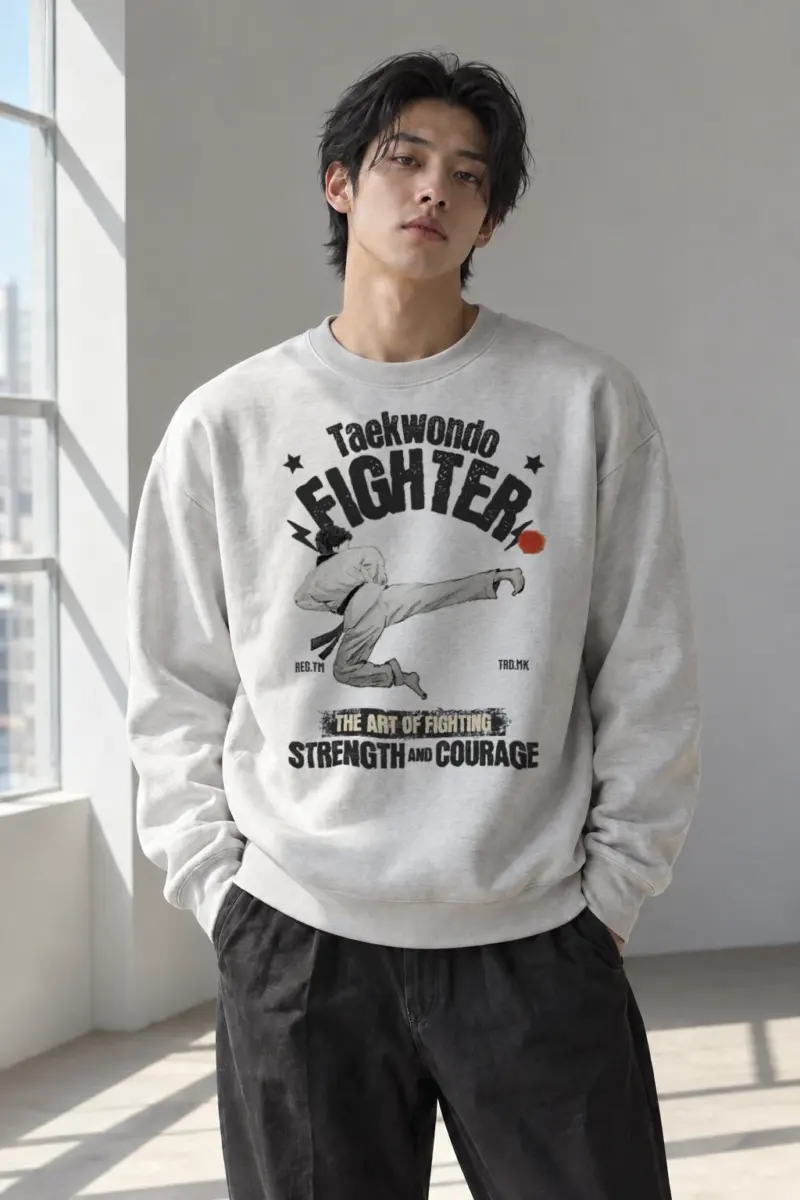 "Taekwondo Fighter" Heavy Blend Unisex Crewneck Sweatshirt | Gildan 18000