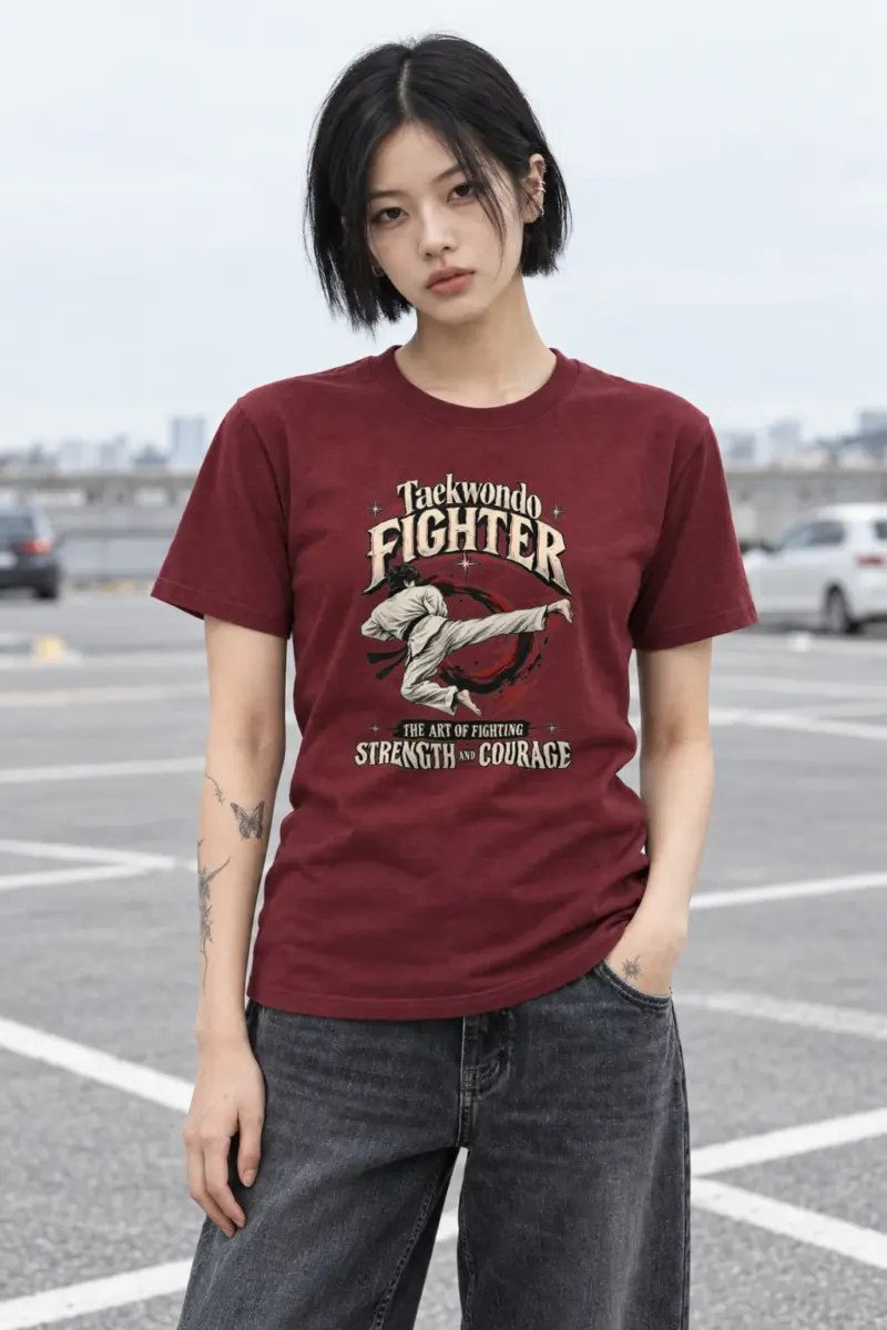 "Taekwondo Fighter" Heavyweight Unisex Crewneck T-shirt