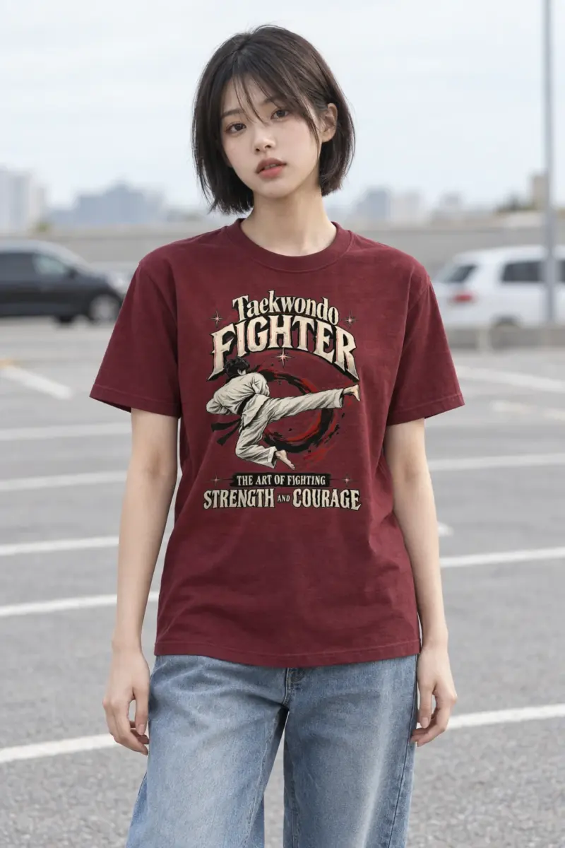 "Taekwondo Fighter" Heavyweight Unisex Crewneck T-shirt | Gildan 5000