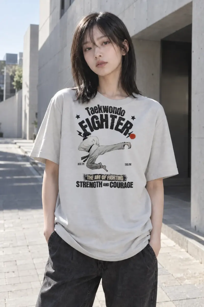 “Taekwondo Fighter” Heavyweight Unisex Crewneck T-shirt | Gildan 5000