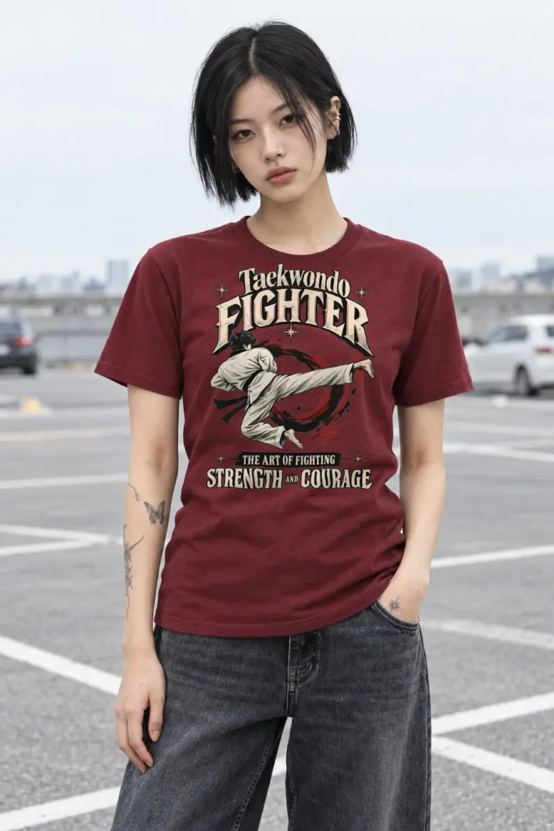 "Taekwondo Fighter" Heavyweight Unisex Crewneck T-shirt