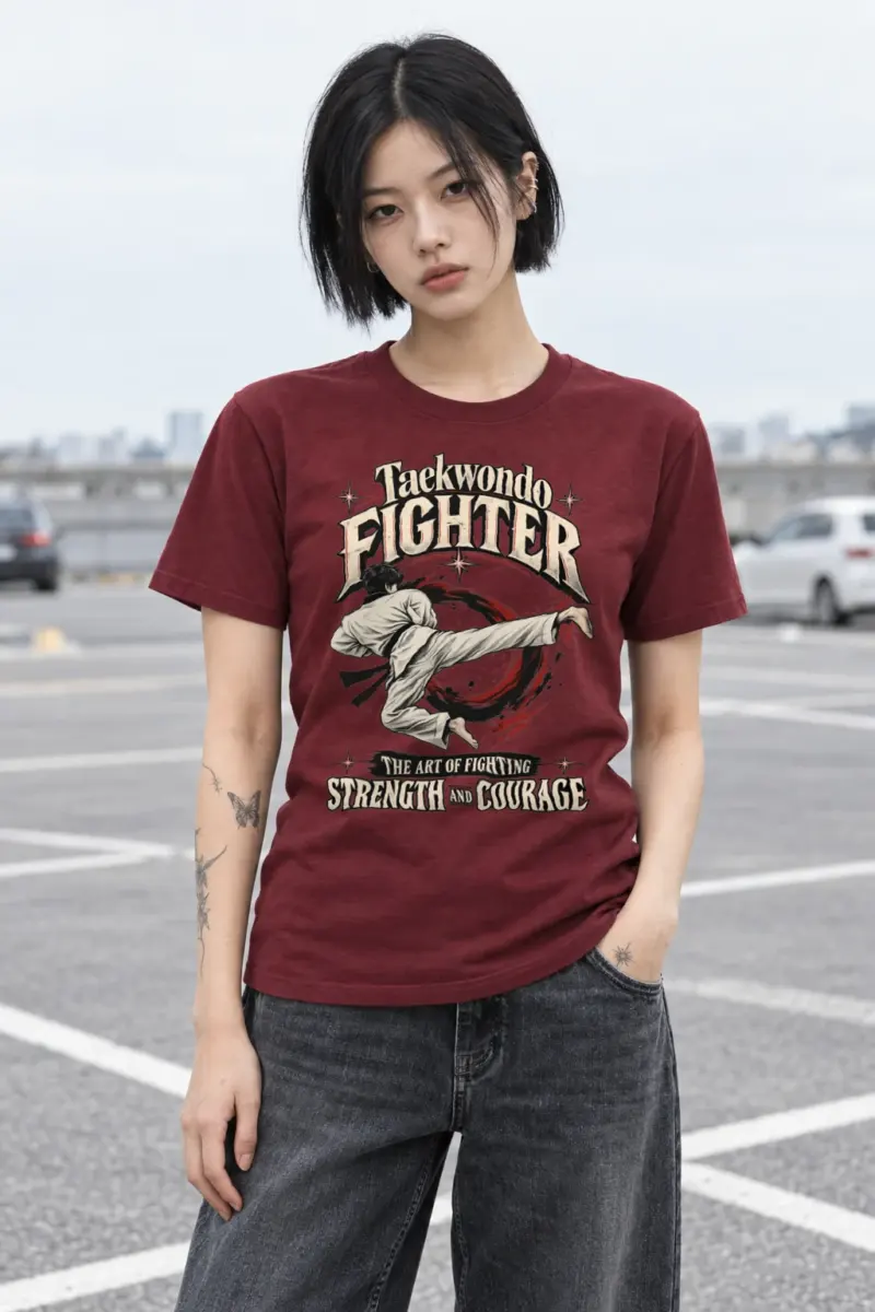 "Taekwondo Fighter" Heavyweight Unisex Crewneck T-shirt