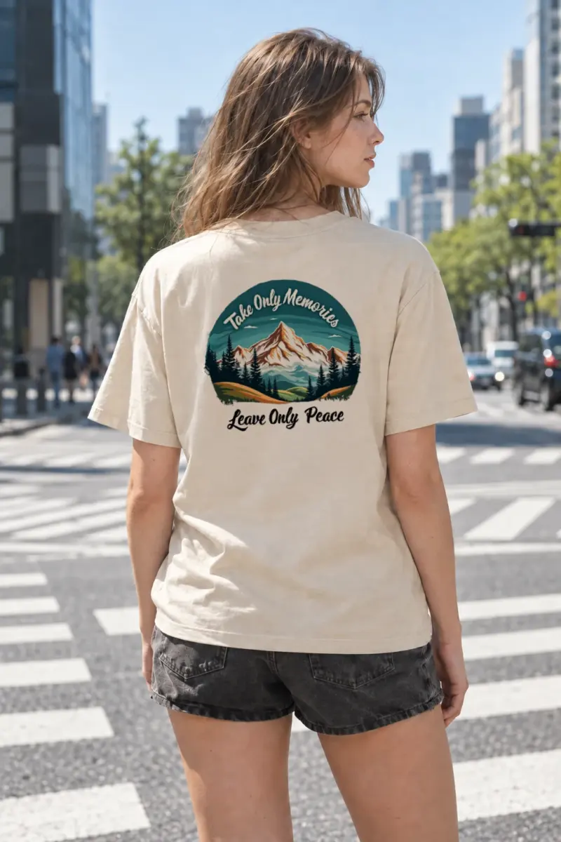 “Take Only Memories” Heavyweight Unisex Crewneck T-shirt | Gildan 5000