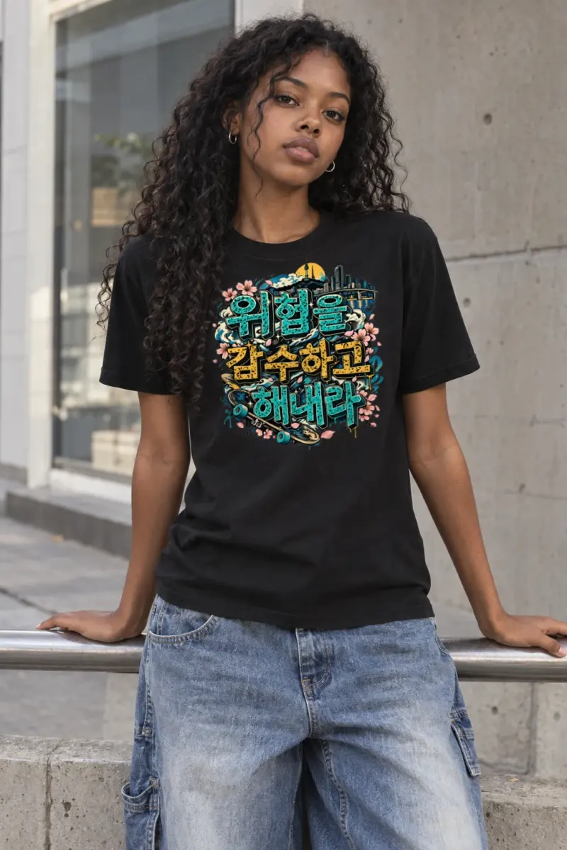 "Take Risks Achieve It" Heavyweight Unisex Crewneck T-shirt
