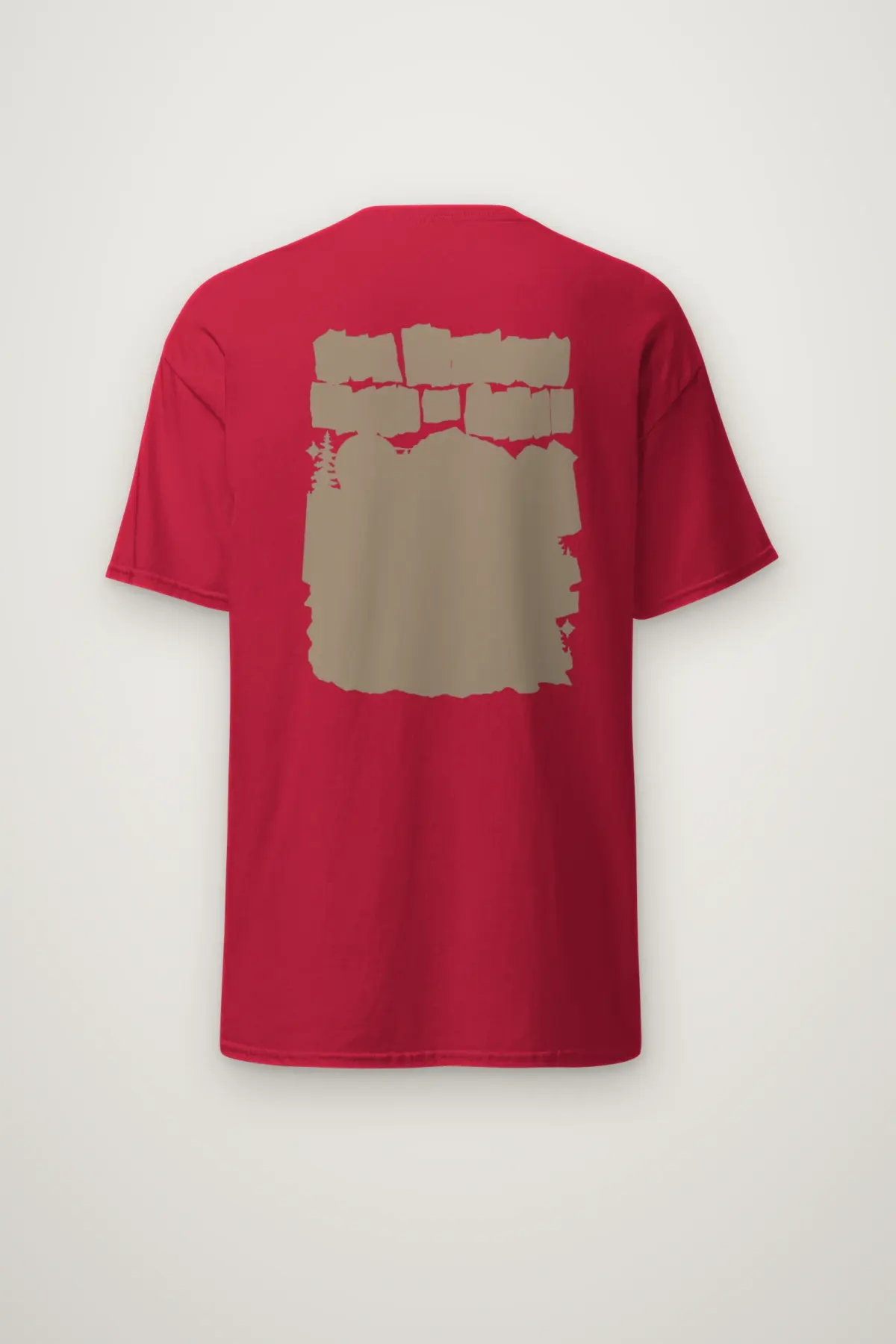 "Tan Panel Mountain Silhouette" Heavyweight Unisex Crewneck T-shirt