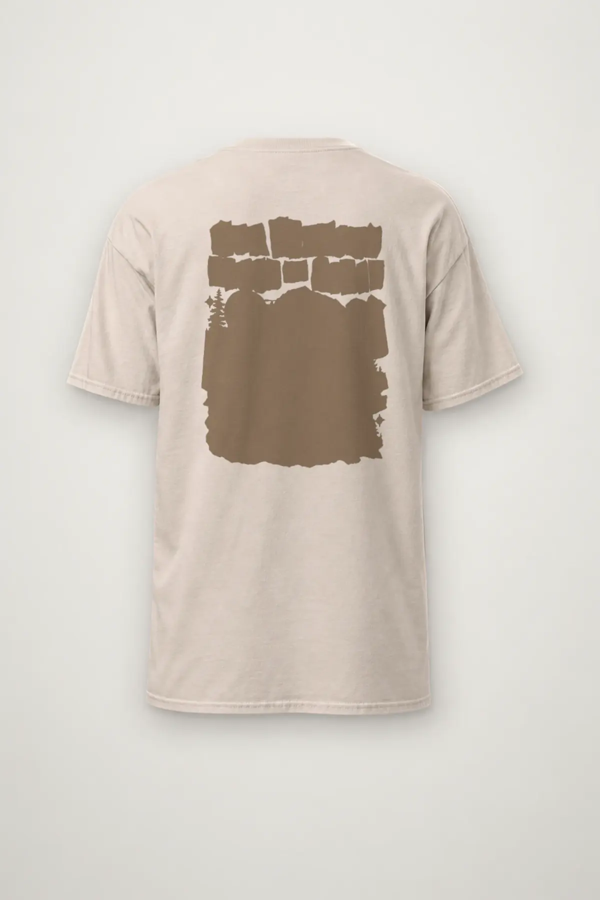 "Tan Panel Mountain Silhouette" Heavyweight Unisex Crewneck T-shirt