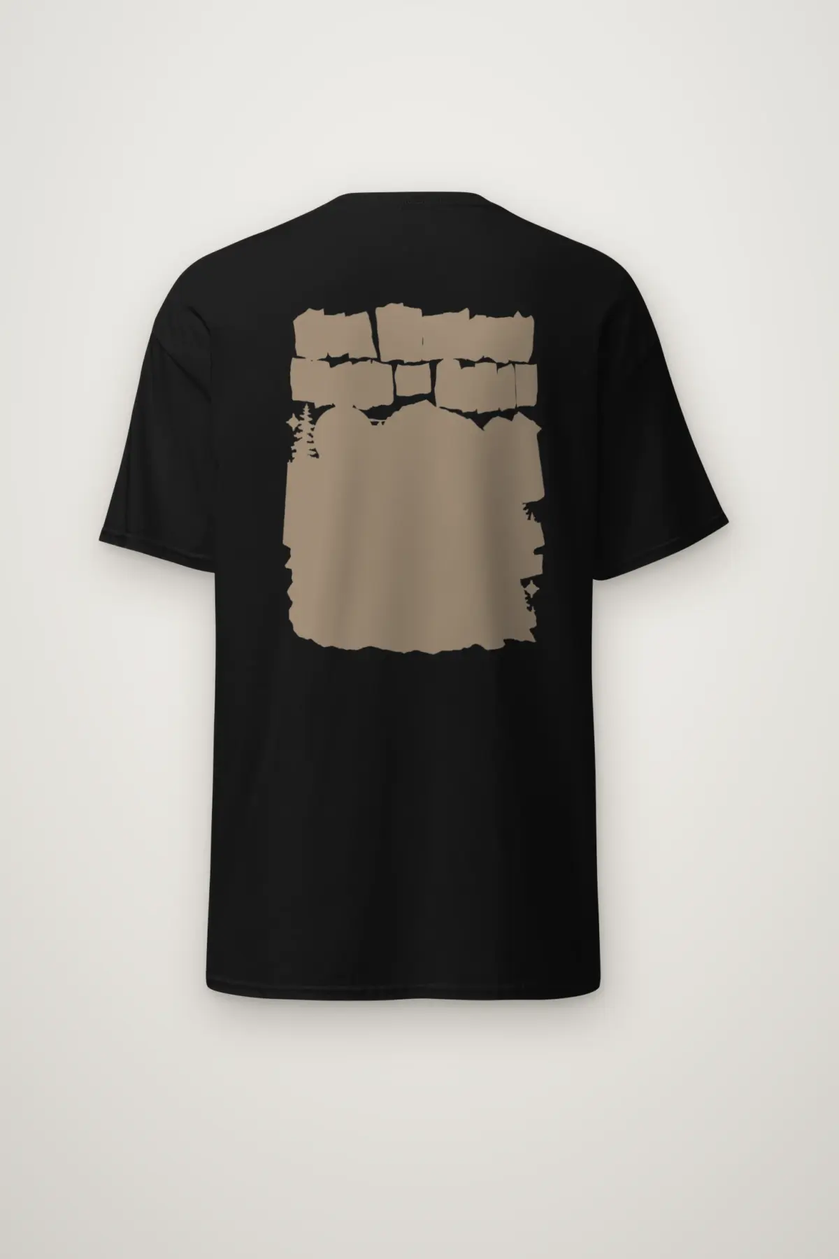 "Tan Panel Mountain Silhouette" Heavyweight Unisex Crewneck T-shirt