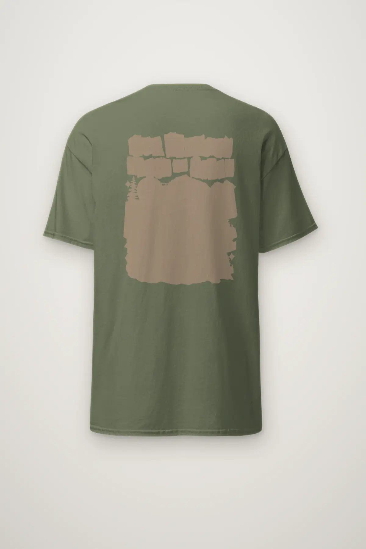 "Tan Panel Mountain Silhouette" Heavyweight Unisex Crewneck T-shirt