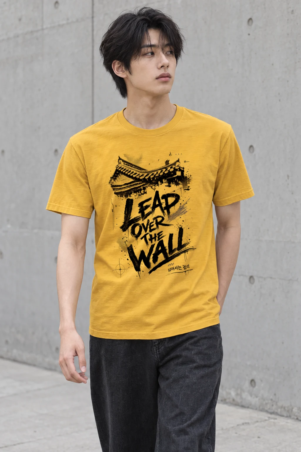 "Tap Over The Wall" Heavyweight Unisex Crewneck T-shirt | Gildan 5000