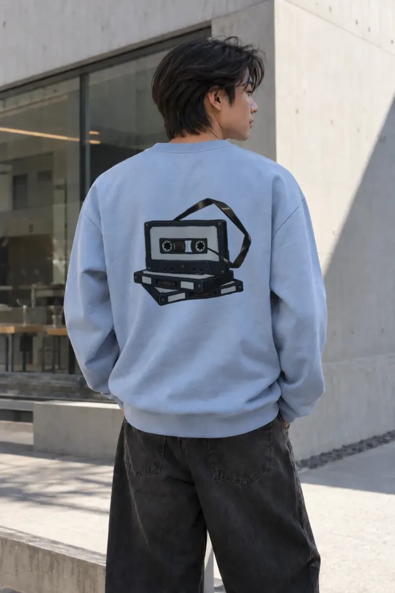 "Tape Stack" Heavy Blend Unisex Crewneck Sweatshirt | Gildan 18000