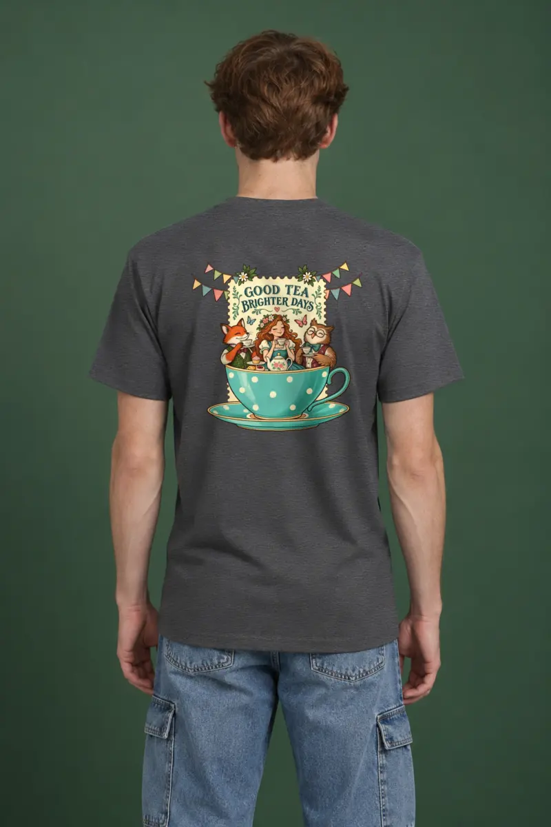 "Tea Brighter Days" Heavyweight Unisex Crewneck T-shirt