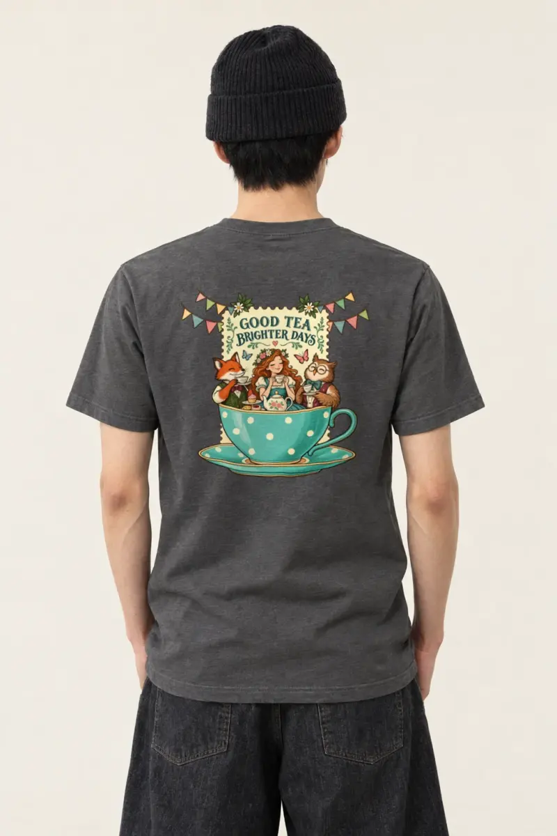 "Tea Brighter Days" Heavyweight Unisex Crewneck T-shirt