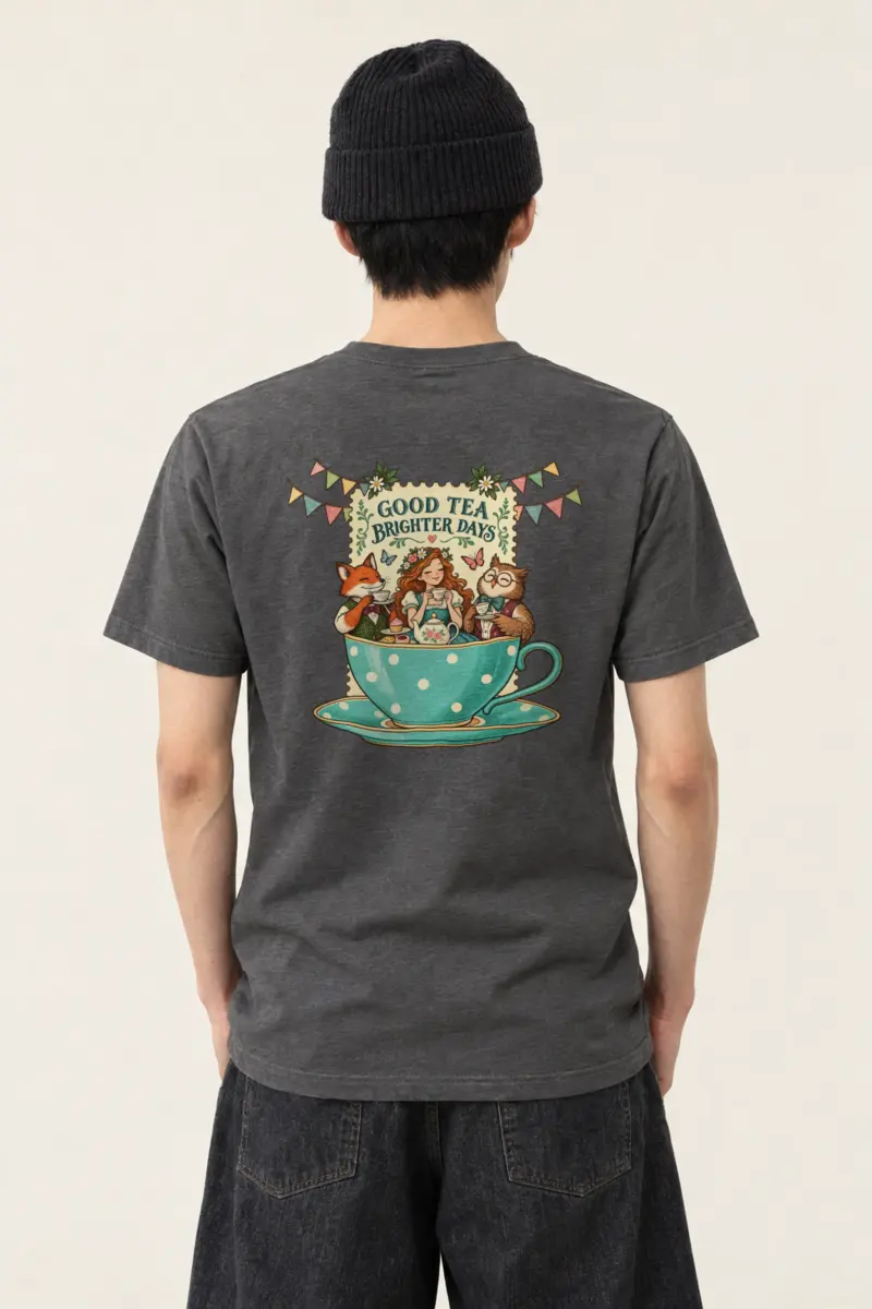 "Tea Brighter Days" Heavyweight Unisex Crewneck T-shirt